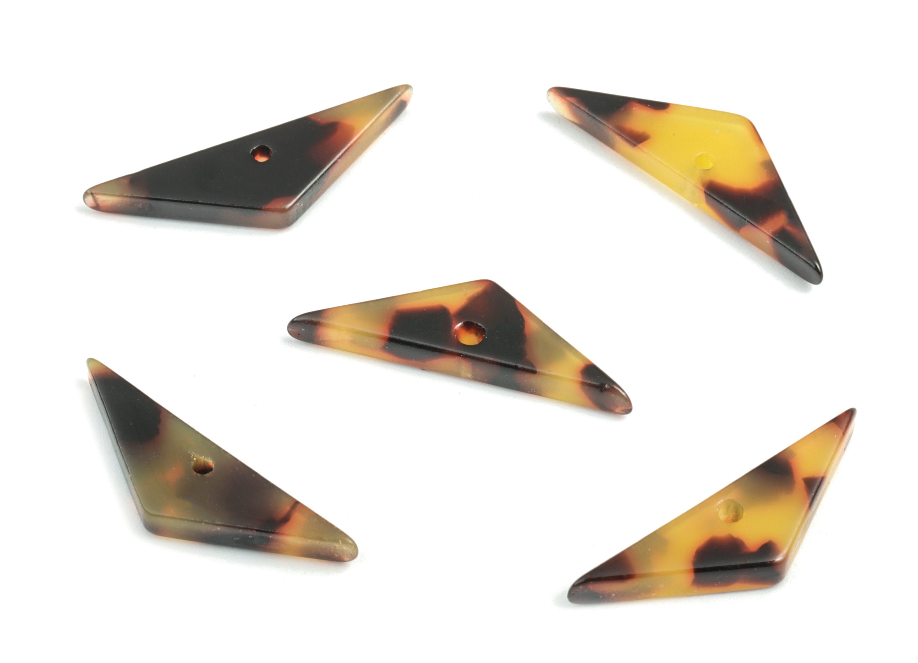 Acetate Triangle Earrings Charms - Tortoise Shell Triangle Pendant - Jewelry Supplies - Color Code:A01 - 23.5x7.1x2.9mm - AC1804-A01 - DOMEDBAZAAR
