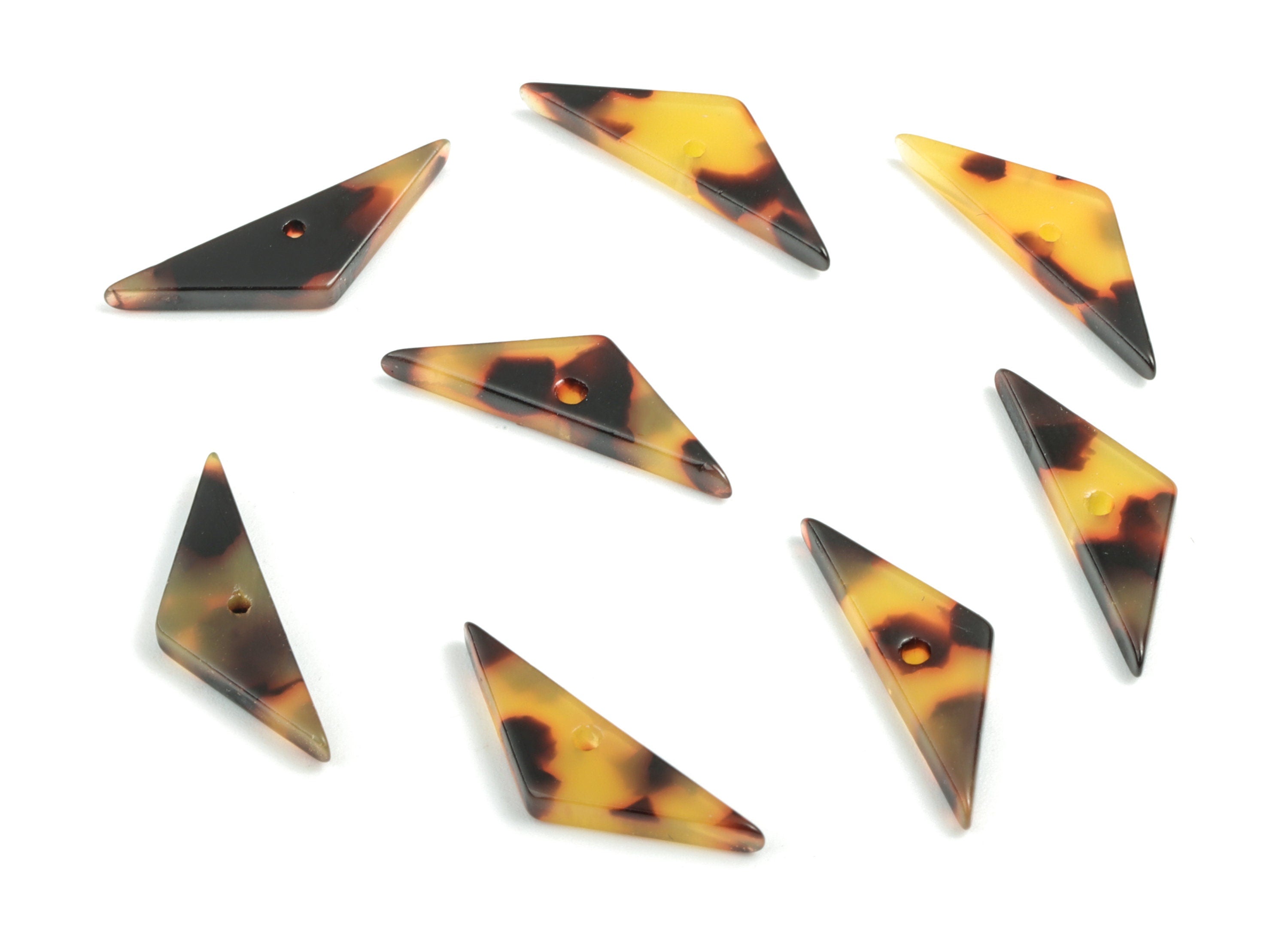 Acetate Triangle Earrings Charms - Tortoise Shell Triangle Pendant - Jewelry Supplies - Color Code:A01 - 23.5x7.1x2.9mm - AC1804-A01 - DOMEDBAZAAR