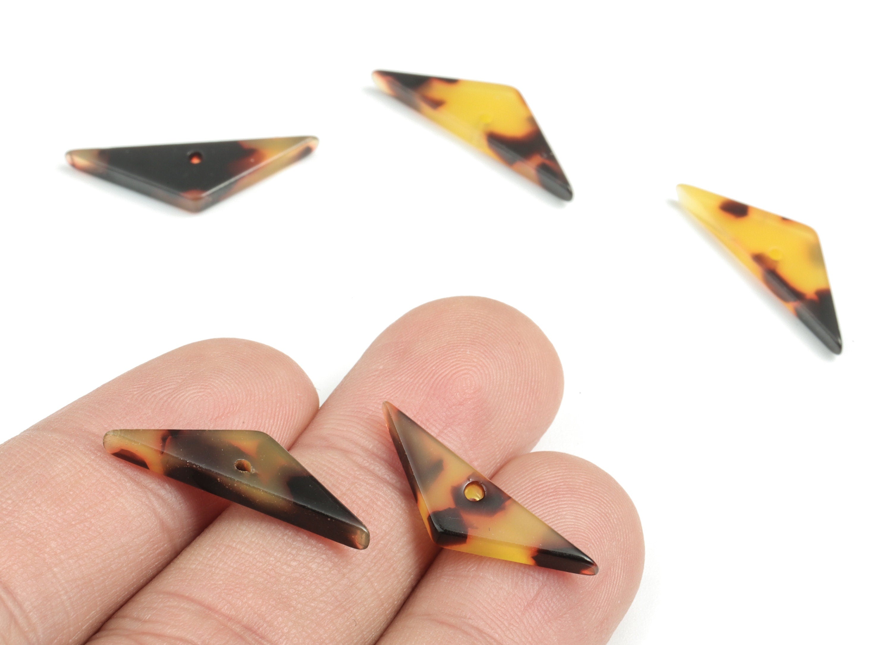 Acetate Triangle Earrings Charms - Tortoise Shell Triangle Pendant - Jewelry Supplies - Color Code:A01 - 23.5x7.1x2.9mm - AC1804-A01 - DOMEDBAZAAR