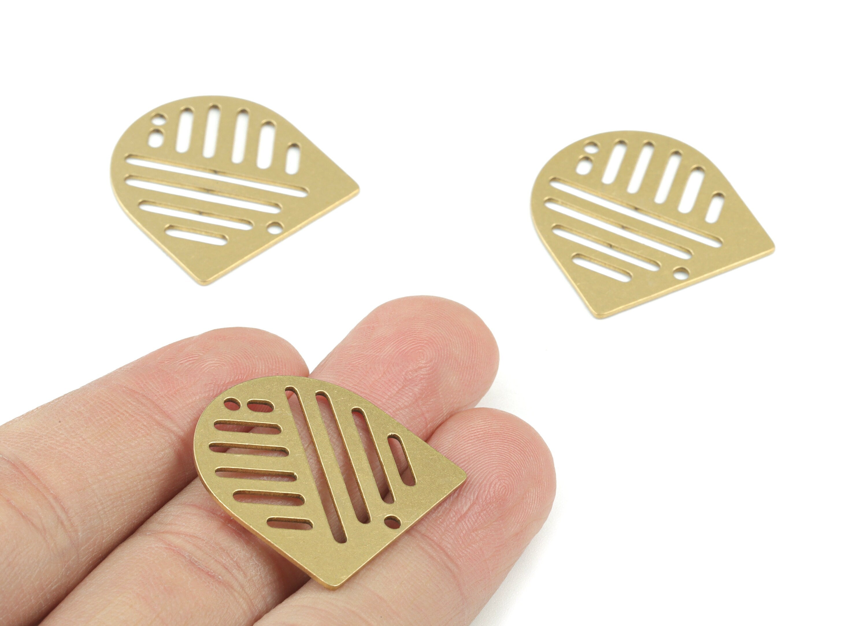 Domed Earring Charms - Raw Brass Rainbow Half Round Charms - Half Oval Charms - Jewelry Making Supplies - 26x25 x0.8mm - PPM3020 - DOMEDBAZAAR