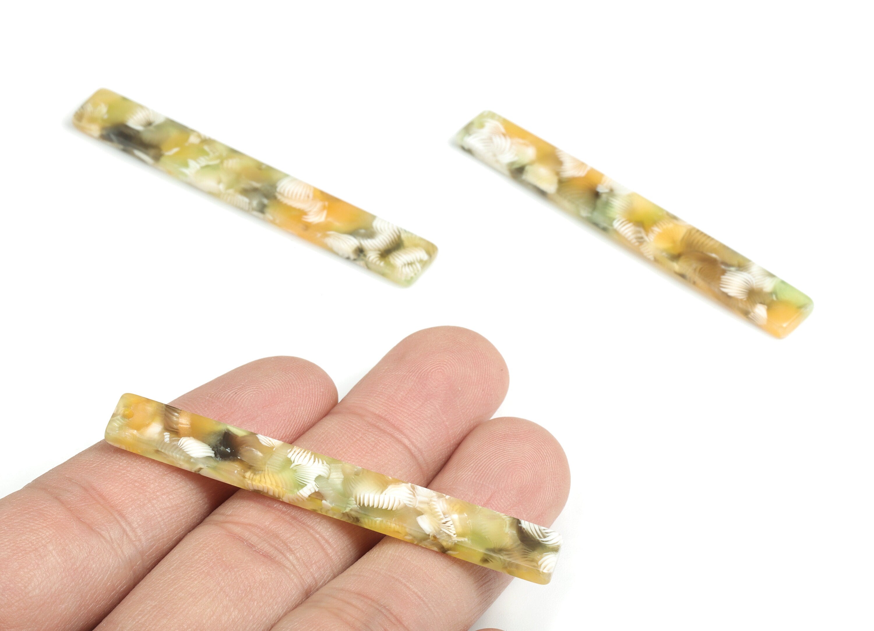 Acetate Stick Charms - Bar Earrings and Pendant - Earring Findings - Jewelry Supplys - Color Code: A502 - 59.7x7.8x2.5mm - AC1049-A502 - DOMEDBAZAAR