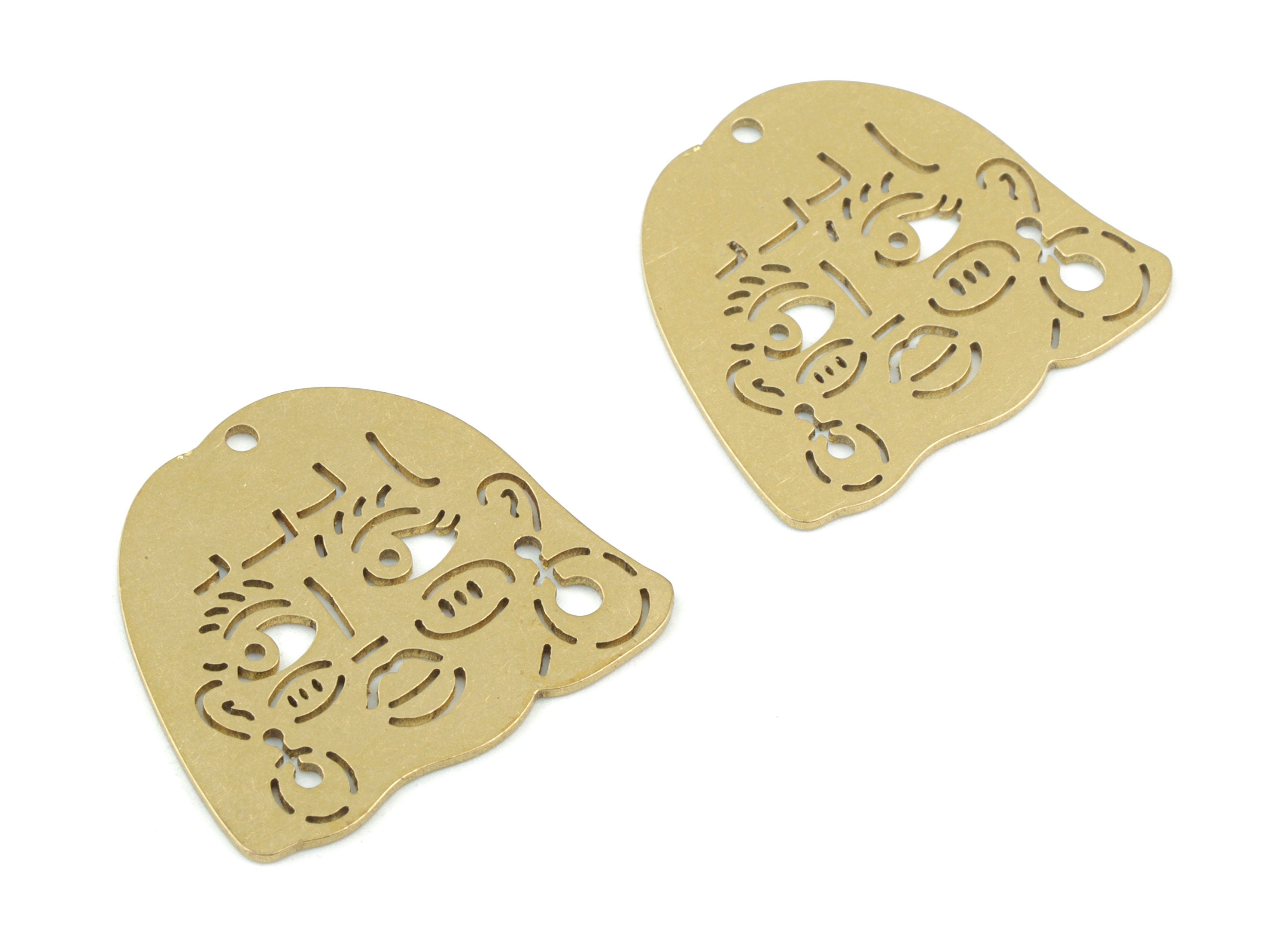 Girl Portrait Pendant - Raw Brass Girl Earring Charms -Little Girl Earrings - Jewelry Making Supplies - 26x23x0.7mm - PPM3681 - DOMEDBAZAAR