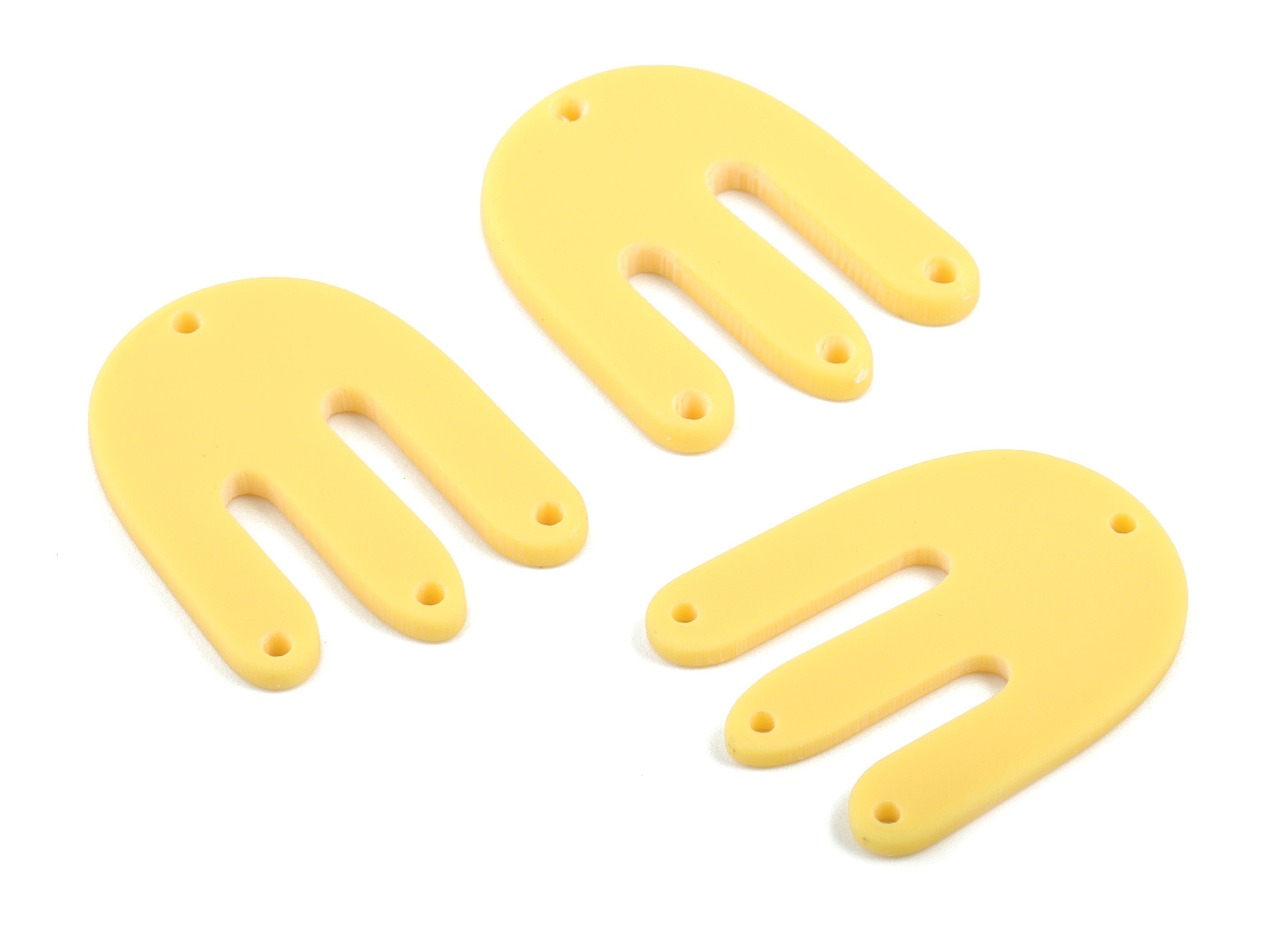 Acrylic D Earring Connector - Yellow M Earring Charms - 4 Holes - Jewelry Supplies - Color Code:A474 - 29.8x22.93x1.95mm - AC2032-A474 - DOMEDBAZAAR