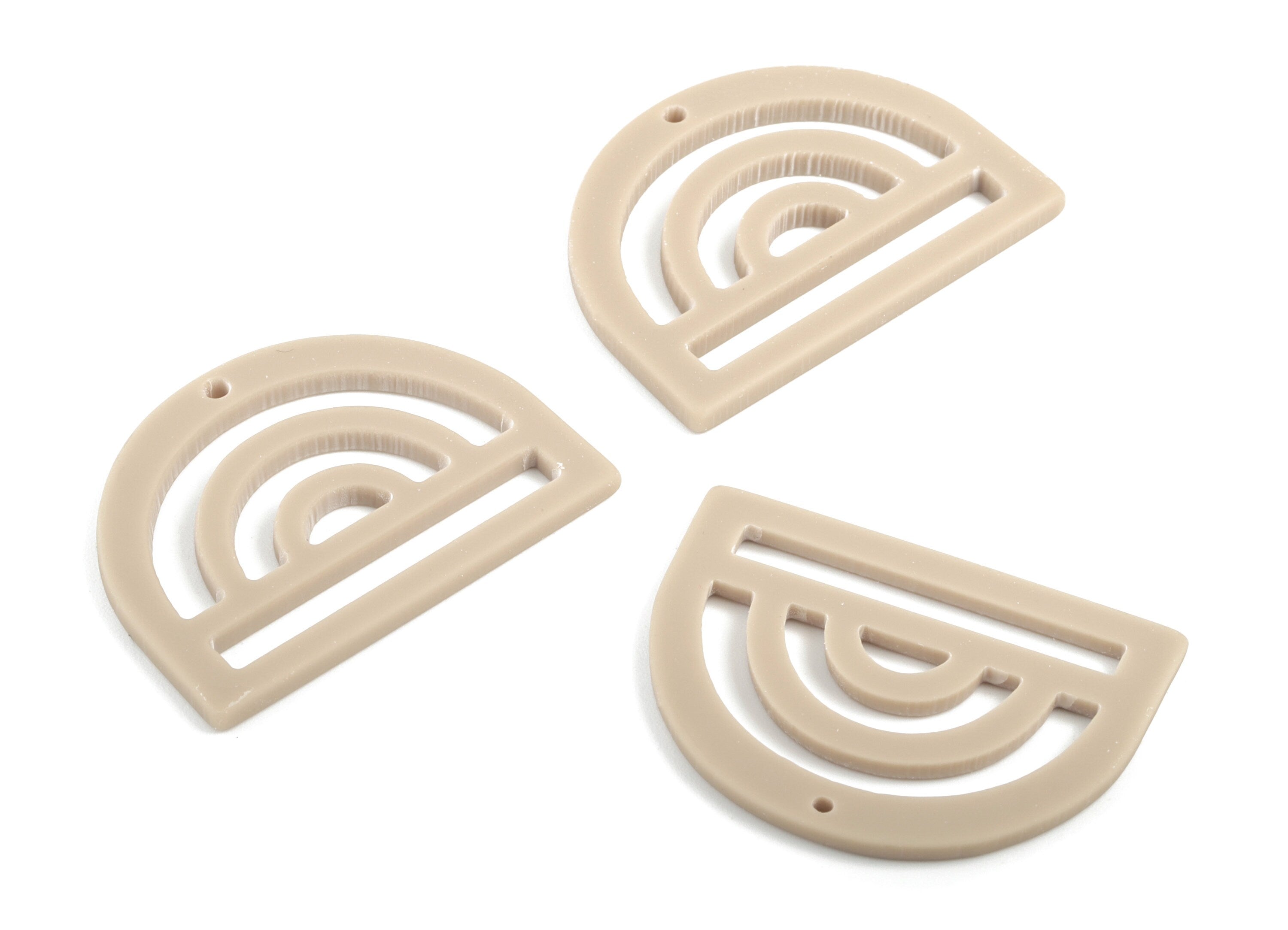 Acrylic Rainbow Earring Charms - Brown Rainbow D Pendant - Jewelry Supplies - Color Code:A4978 - 35.29x25.77x2.15mm - AC2029-A498 - DOMEDBAZAAR