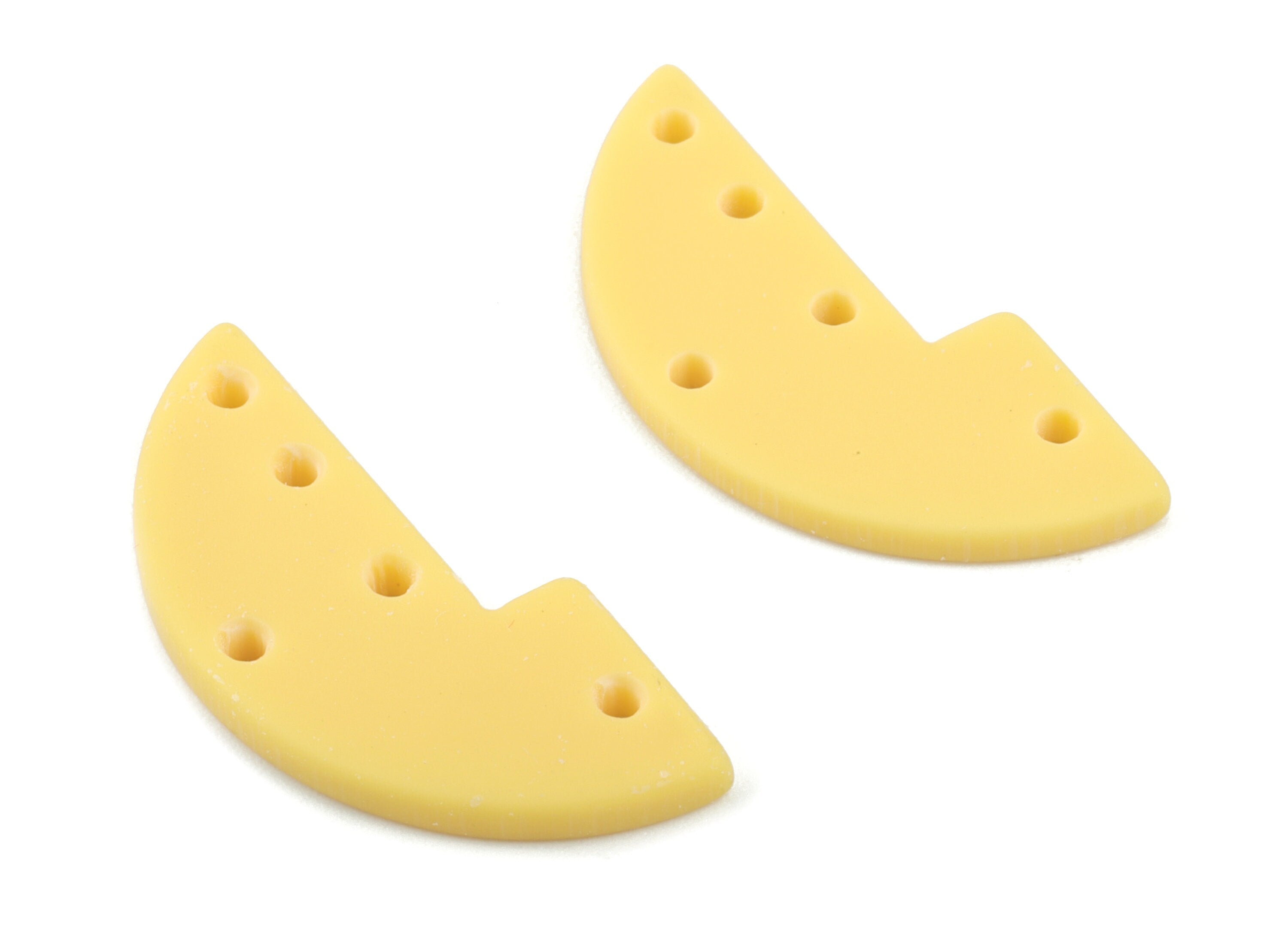 Acrylic Half Moon Earring Connector - Yellow Semi Circle Earring Charms - 5 Holes - Color Code:A474 - 29.54x13.22x2.43mm - AC2036-A474 - DOMEDBAZAAR