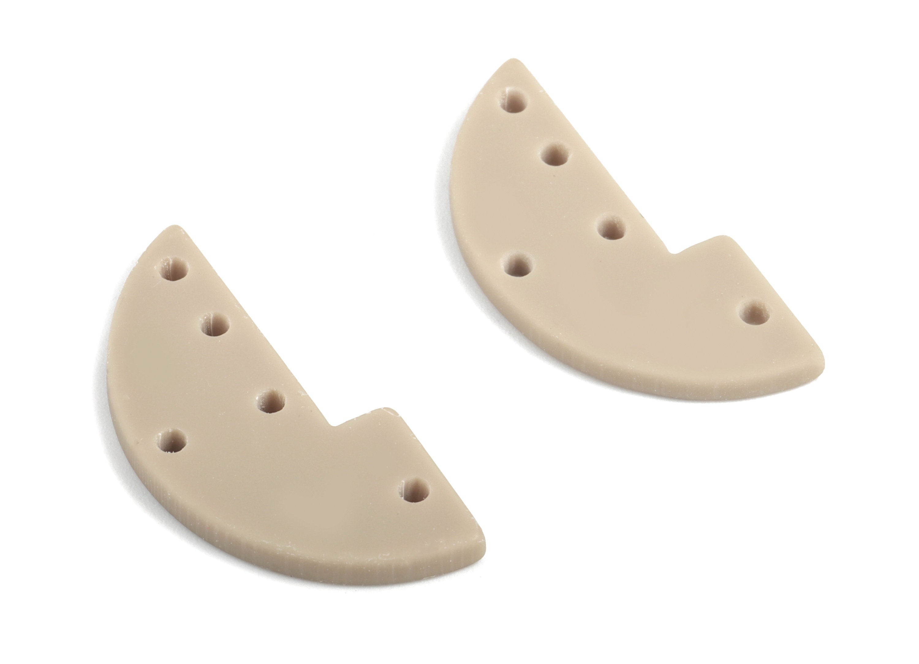 Acrylic Half Moon Earring Connector - Brown Semi Circle Earring Charms - 5 Holes - Color Code:A498 - 29.54x13.22x2.43mm - AC2036-A498 - DOMEDBAZAAR