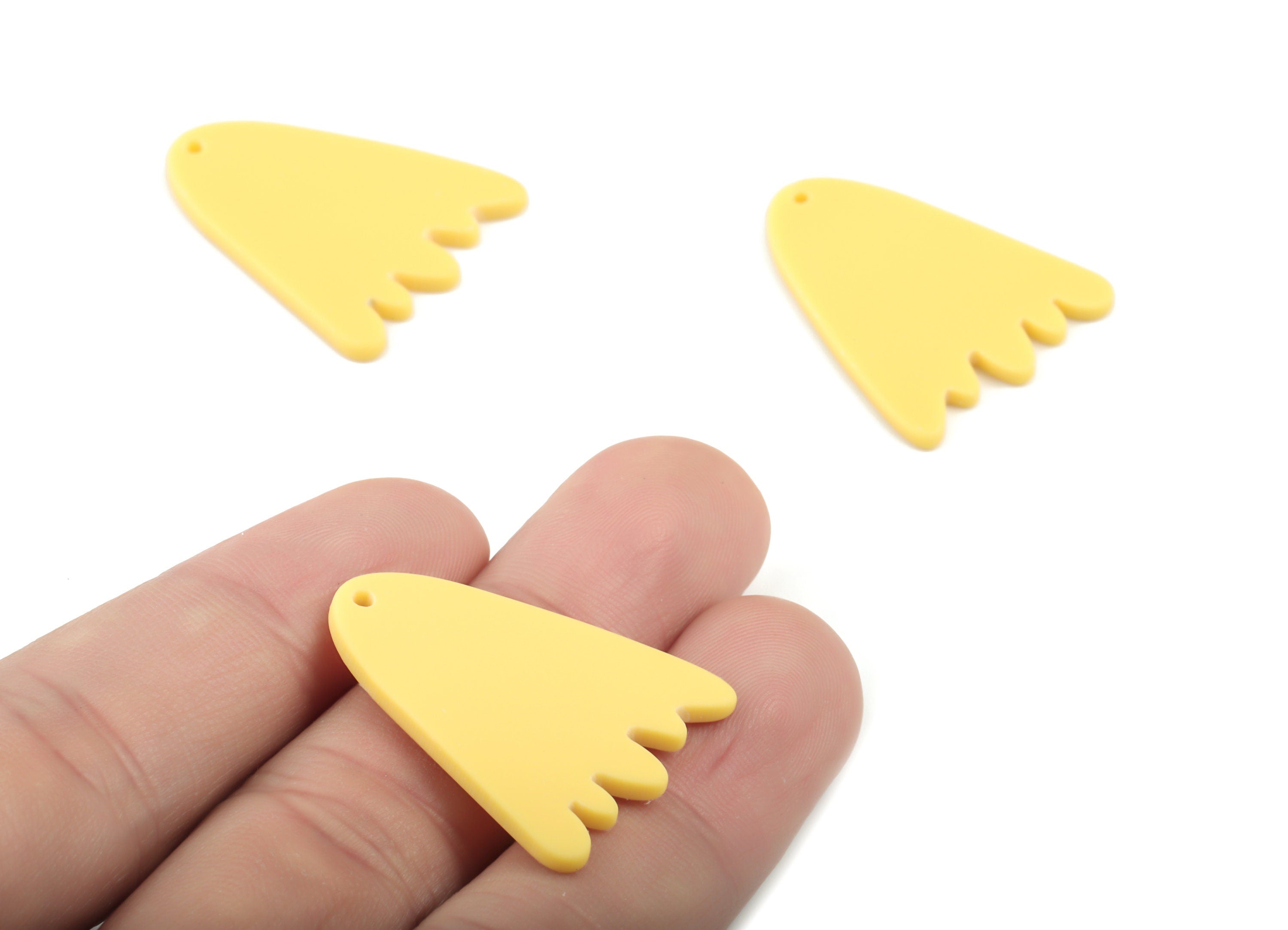 Acrylic Mountain Earring Charms - Yellow Mountain Pendant - Jewelry Supplies - Color Code:A474 - 29.39x22.91x2.25mm - AC2026-A474 - DOMEDBAZAAR