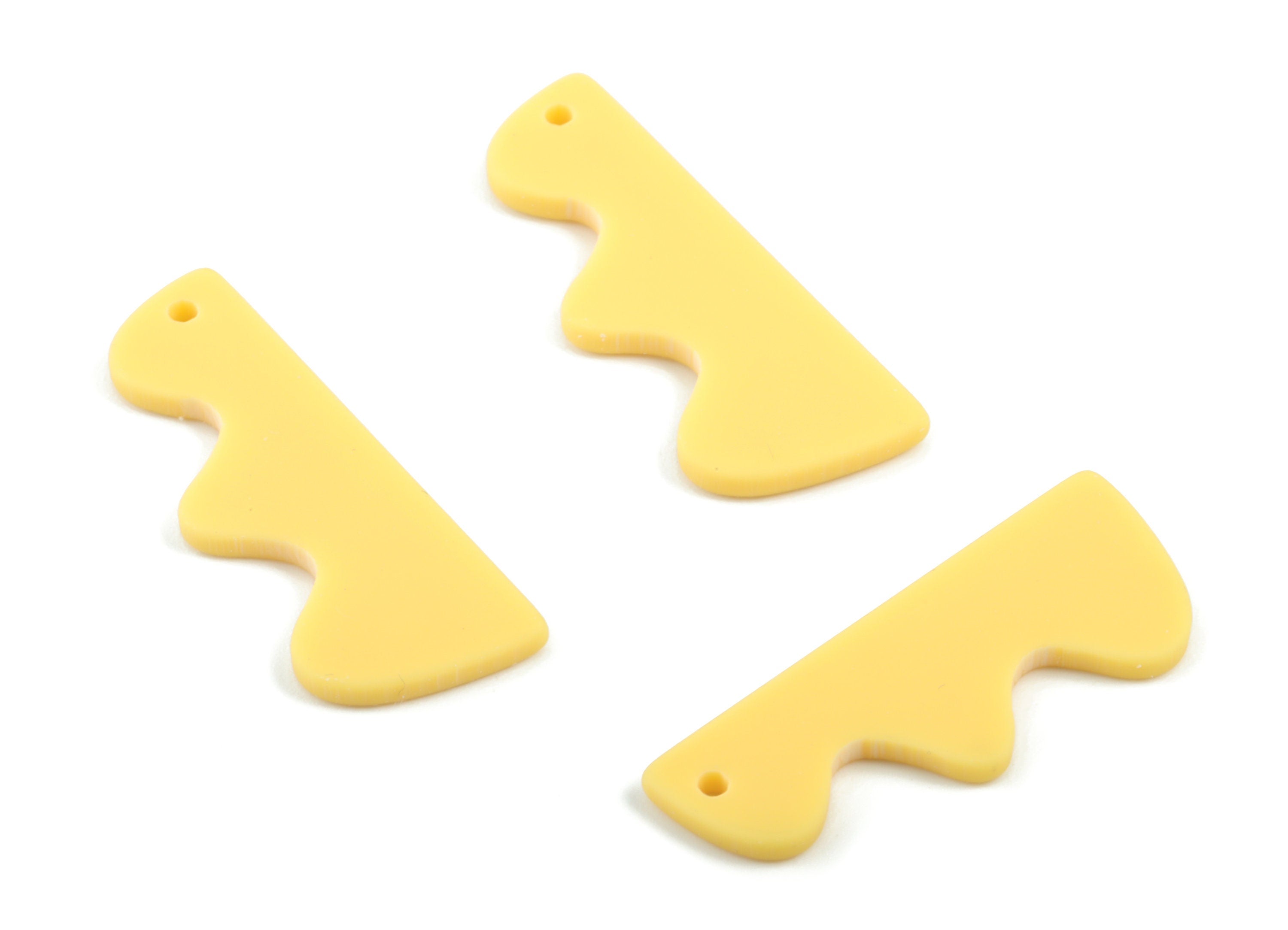 Acrylic Hills Earring Charms - Yellow Hills Pendant - Earring Findings - Jewelry Supplies - Color Code:A474 - 30x11.56x2.42mm - AC2027-A474 - DOMEDBAZAAR