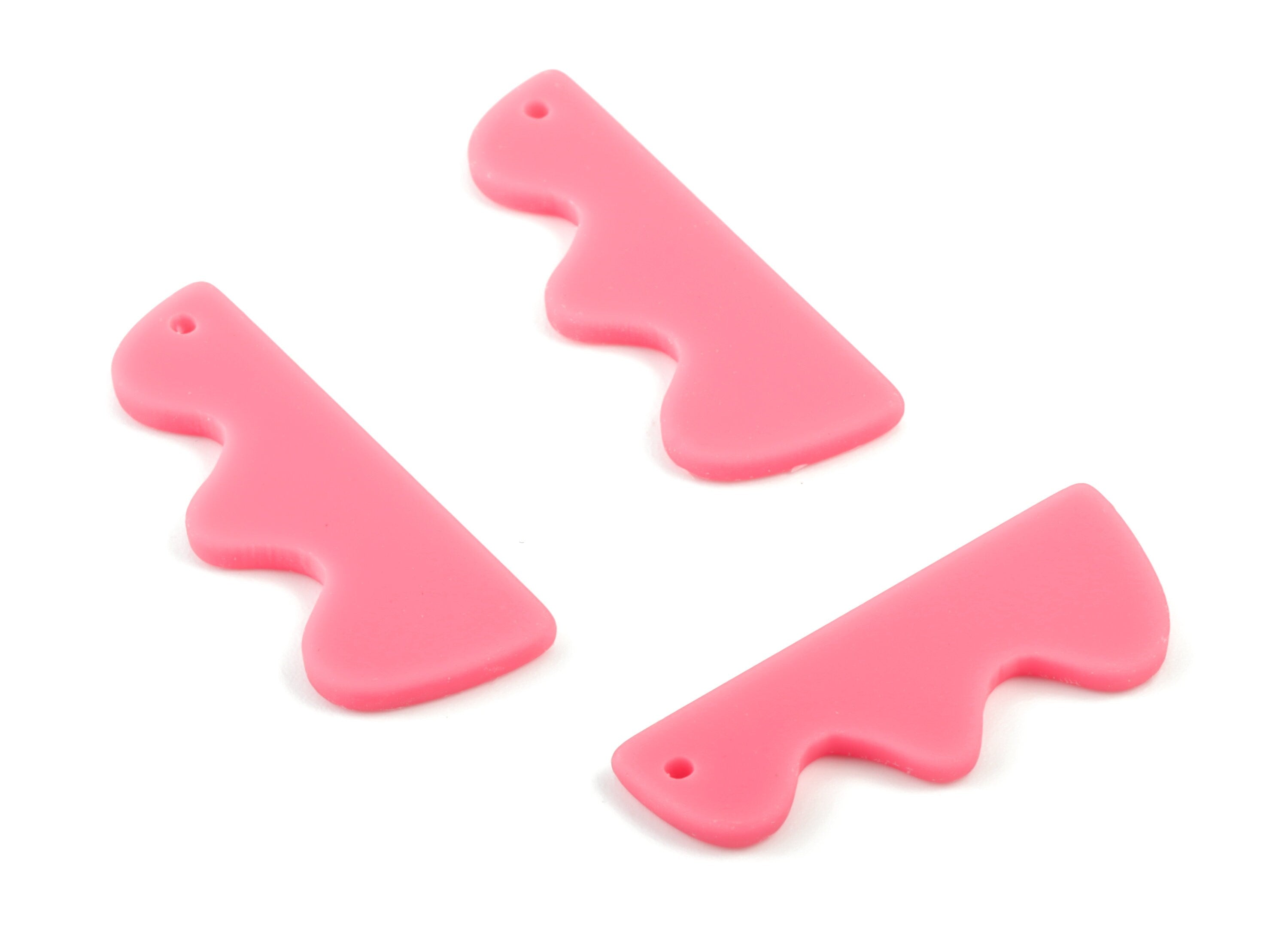 Acrylic Hills Earring Charms - Pink Hills Pendant - Earring Findings - Jewelry Supplies - Color Code:A484 - 30x11.56x2.42mm - AC2027-A484 - DOMEDBAZAAR