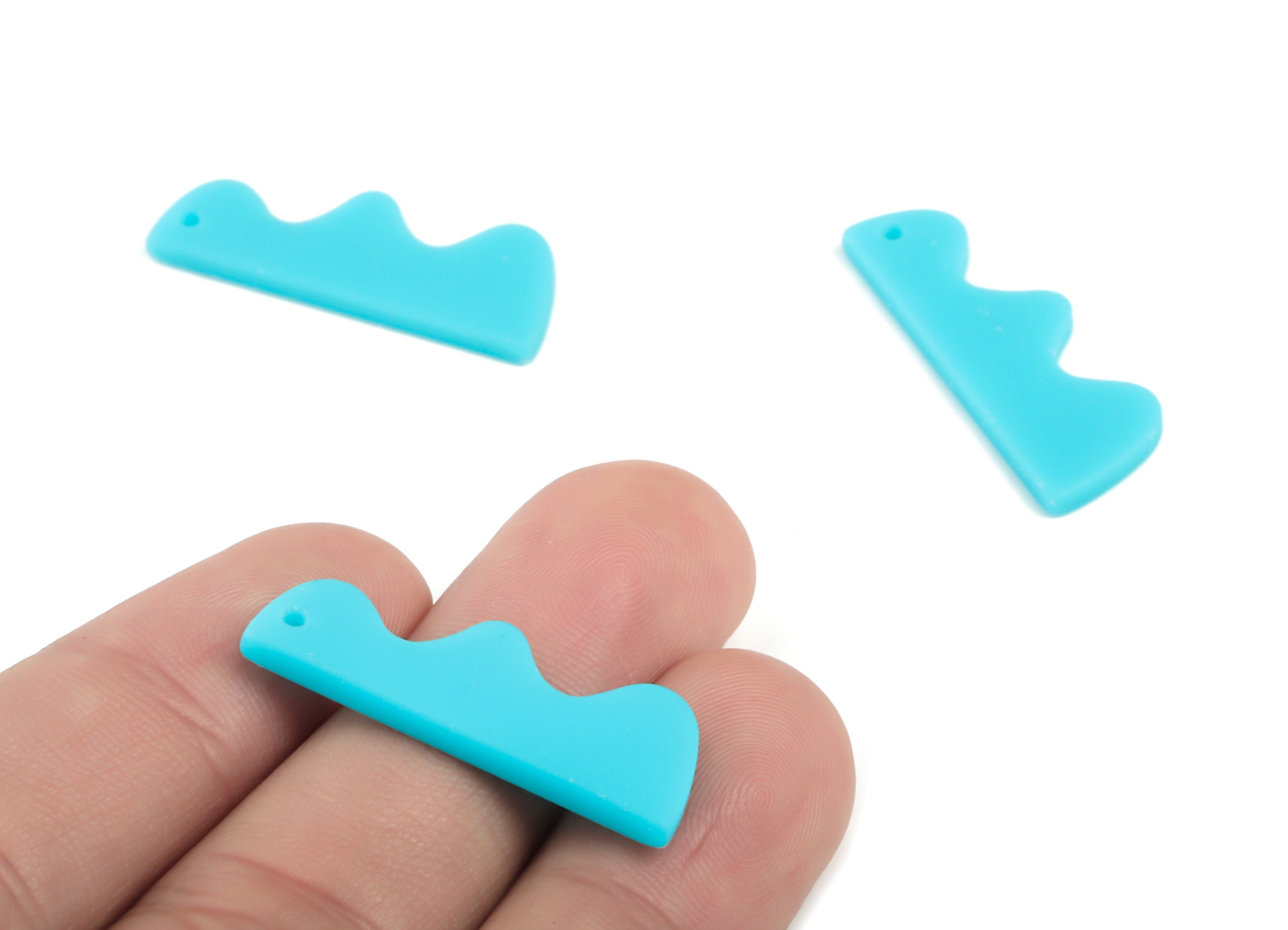 Acrylic Hills Earring Charms - Blue Hills Pendant - Earring Findings - Jewelry Supplies - Color Code:A497 - 30x11.56x2.42mm - AC2027-A497 - DOMEDBAZAAR