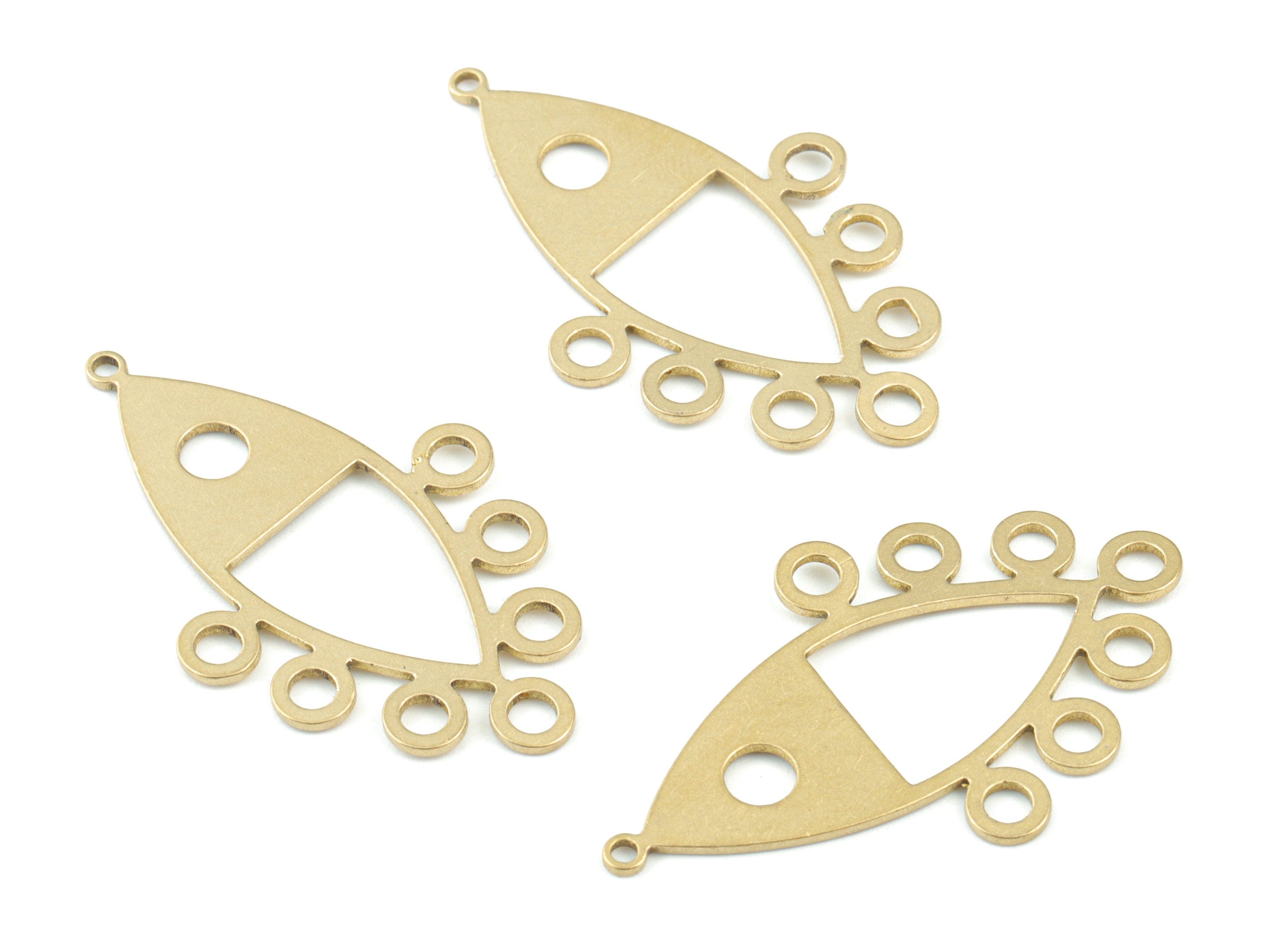 Marquise Earring Connector - Raw Brass Marquise Earring Charms - Fish Charms - Jewelry Making Supplies - 36x22x0.8mm - PPM3637 - DOMEDBAZAAR