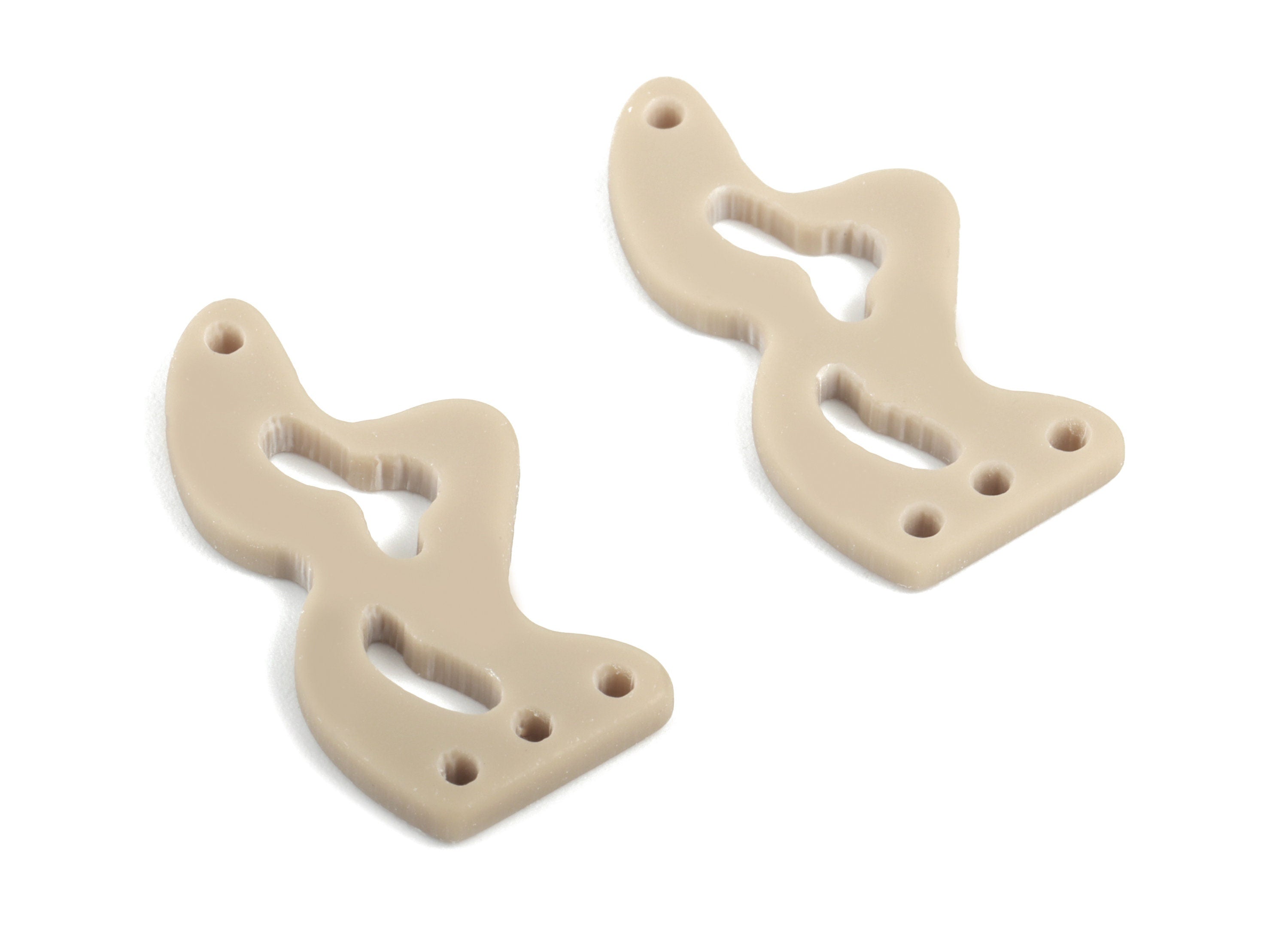 Acrylic Waves Earring Connector - Brown Waves Earring Charms - 2 Holes - Jewelry Supplies - Color Code:A498 - 30.45x14.64x2mm - AC2034-A498 - DOMEDBAZAAR