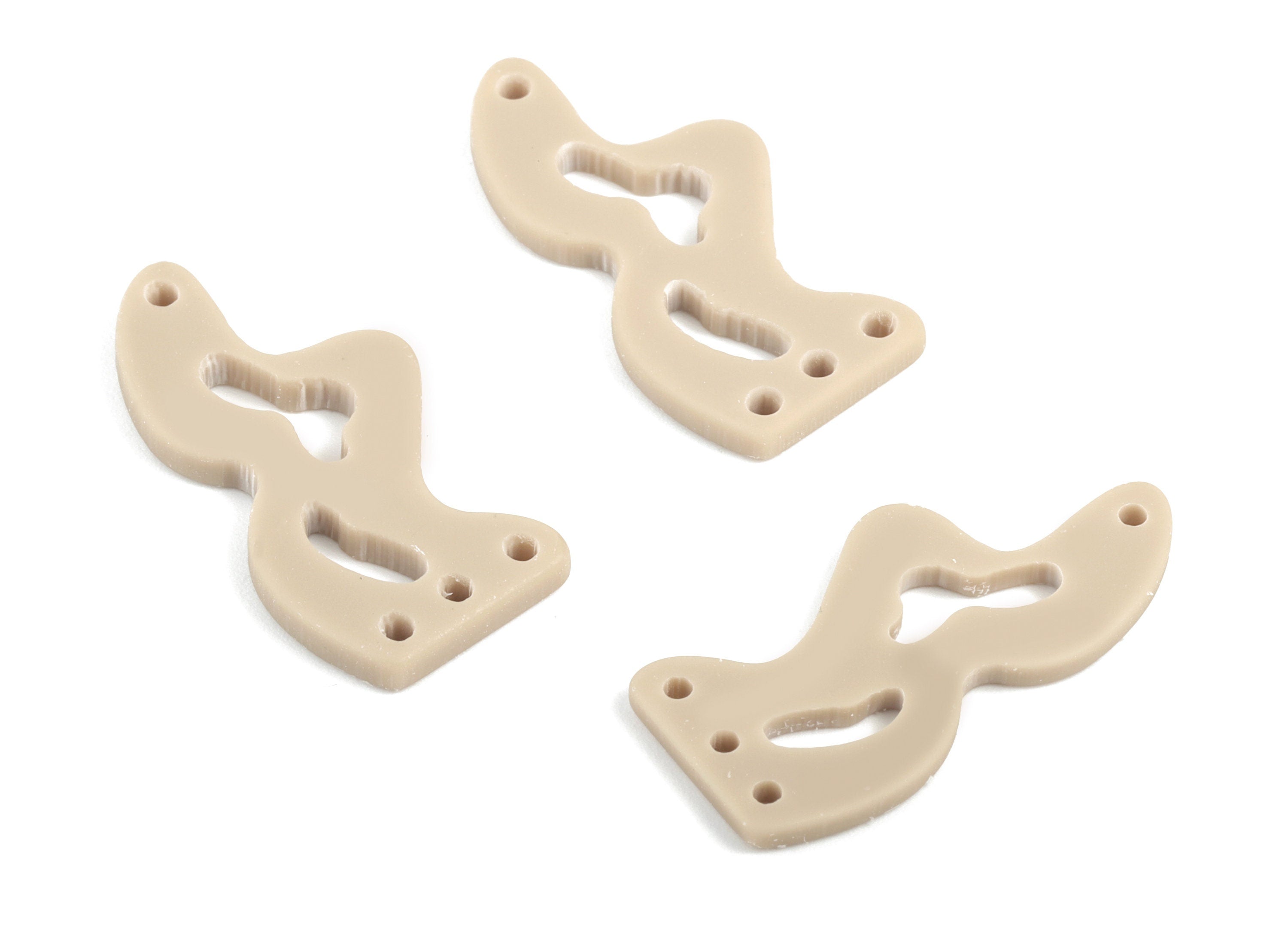 Acrylic Waves Earring Connector - Brown Waves Earring Charms - 2 Holes - Jewelry Supplies - Color Code:A498 - 30.45x14.64x2mm - AC2034-A498 - DOMEDBAZAAR