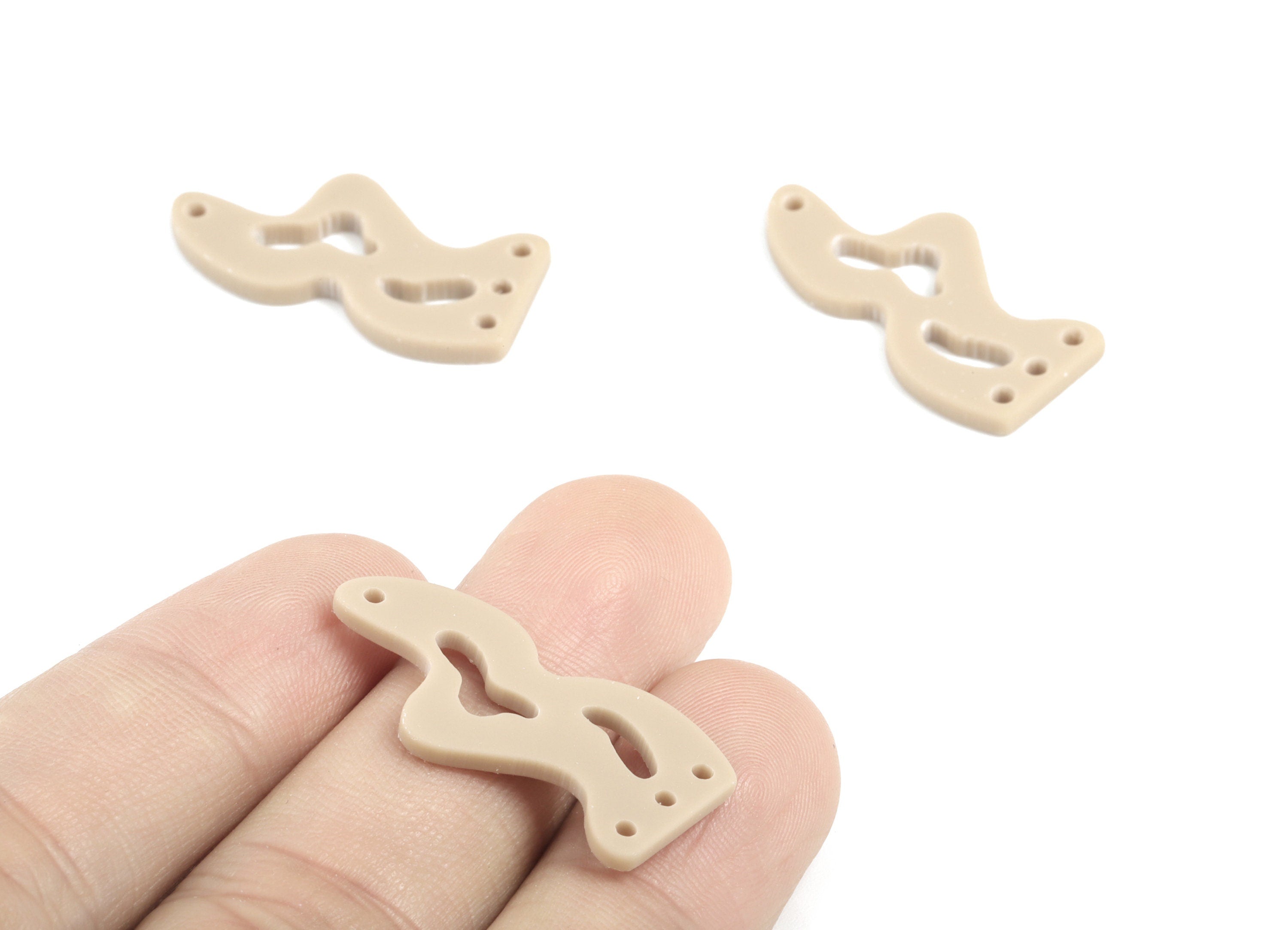 Acrylic Waves Earring Connector - Brown Waves Earring Charms - 2 Holes - Jewelry Supplies - Color Code:A498 - 30.45x14.64x2mm - AC2034-A498 - DOMEDBAZAAR