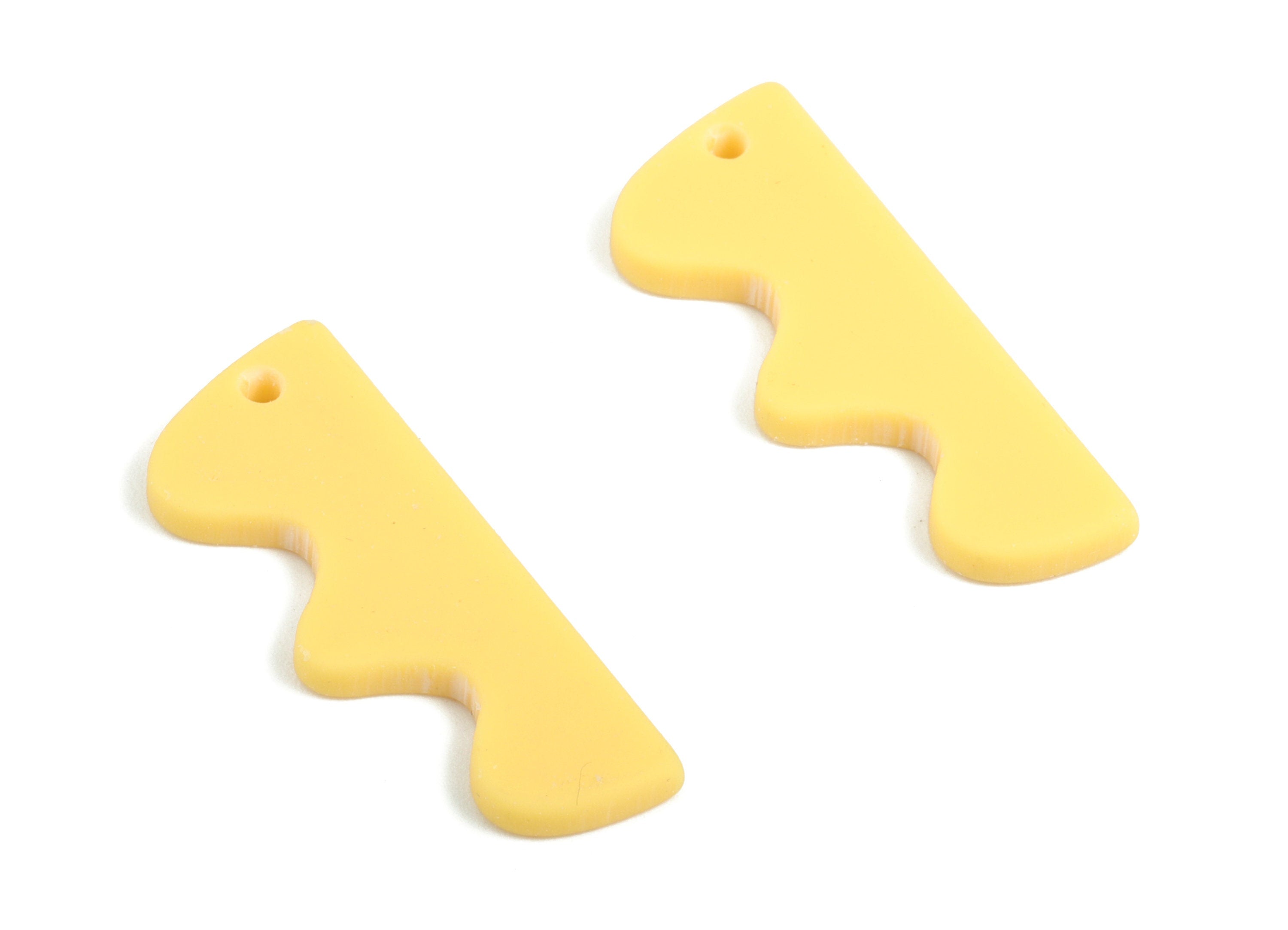 Acrylic Hills Earring Charms - Yellow Hills Pendant - Earring Findings - Jewelry Supplies - Color Code:A474 - 30x11.47x2.28mm - AC2028-A474 - DOMEDBAZAAR