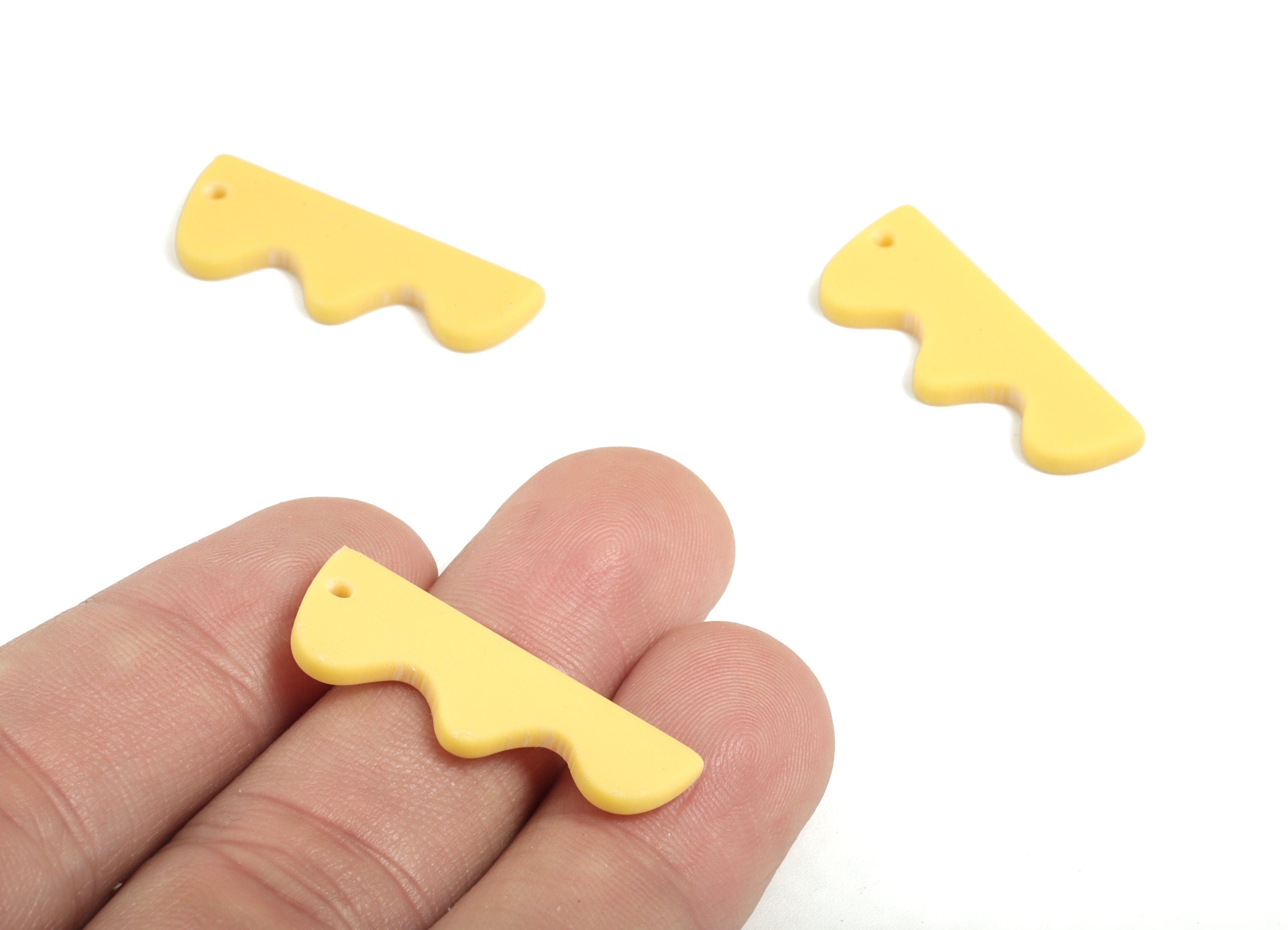 Acrylic Hills Earring Charms - Yellow Hills Pendant - Earring Findings - Jewelry Supplies - Color Code:A474 - 30x11.47x2.28mm - AC2028-A474 - DOMEDBAZAAR