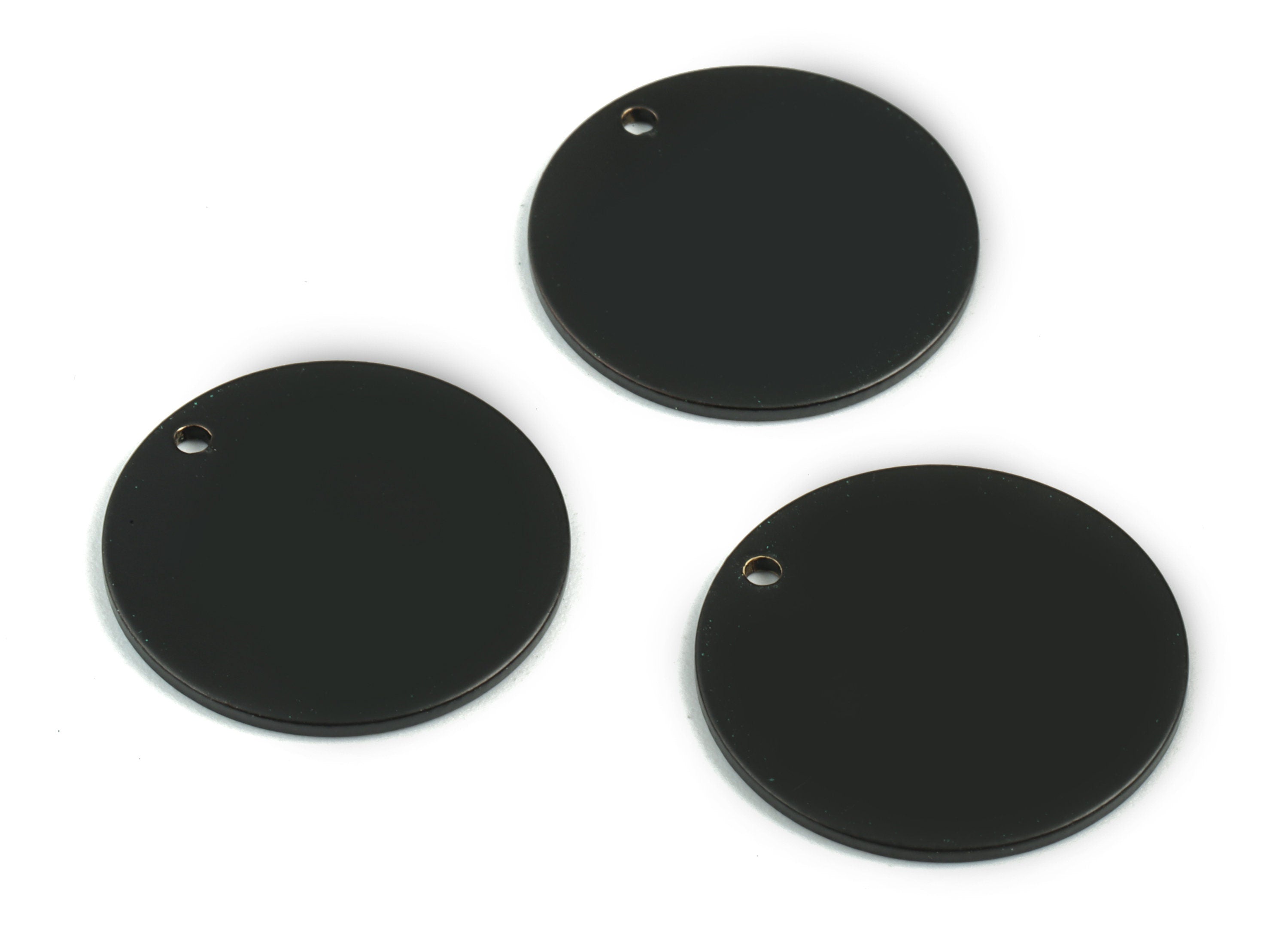 Personalized stamping blank - Black Circle Earring Charms - Brass Black Round Charm - Earring Findings - 21x21x1mm - PP1881B - DOMEDBAZAAR