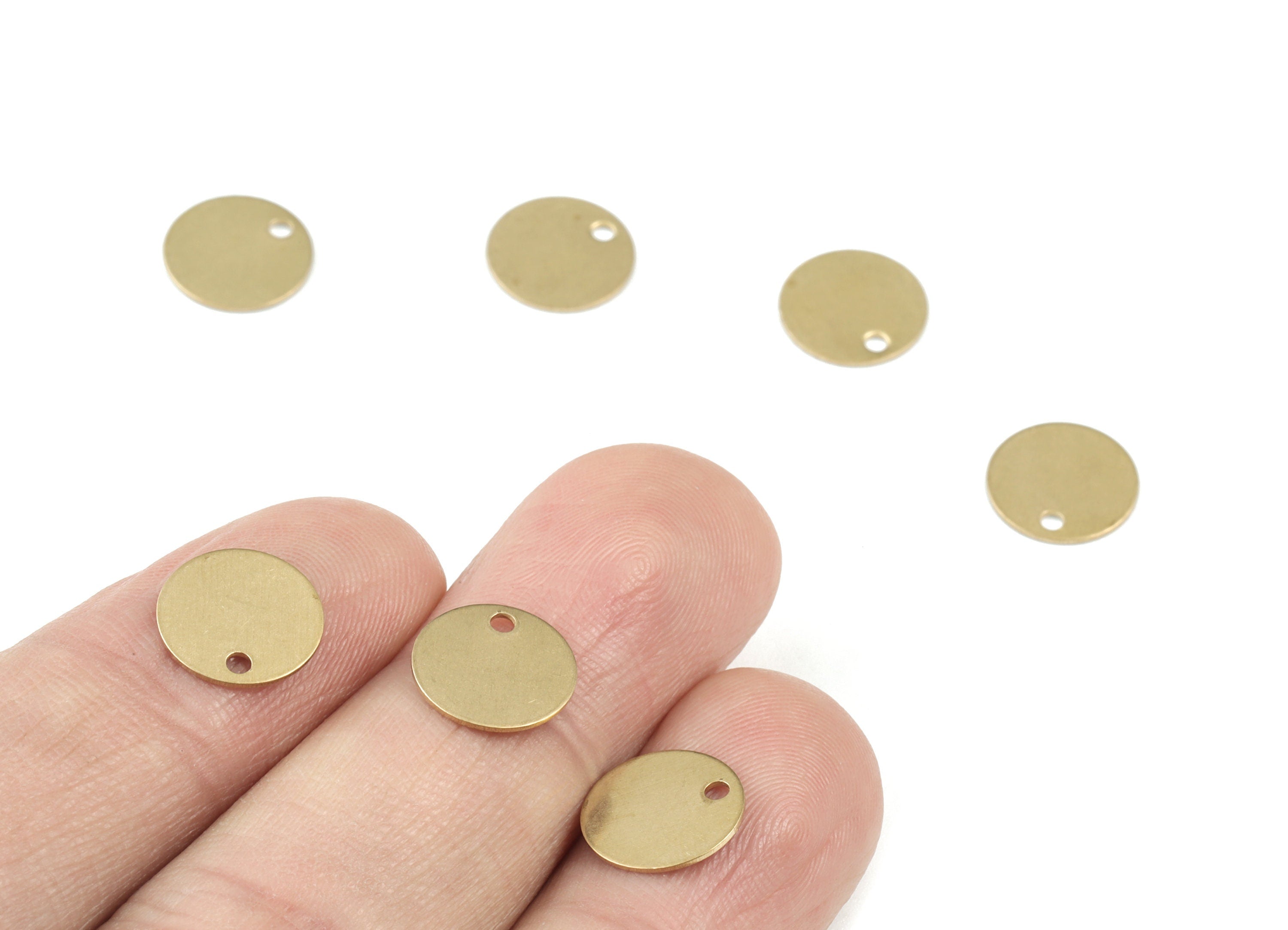 Personalized stamping blank - Brass Mini Coin Stamping Blank - Raw Brass Mini Round Earring Charms and Pendant - 10x10x0.49mm - PP3605 - DOMEDBAZAAR