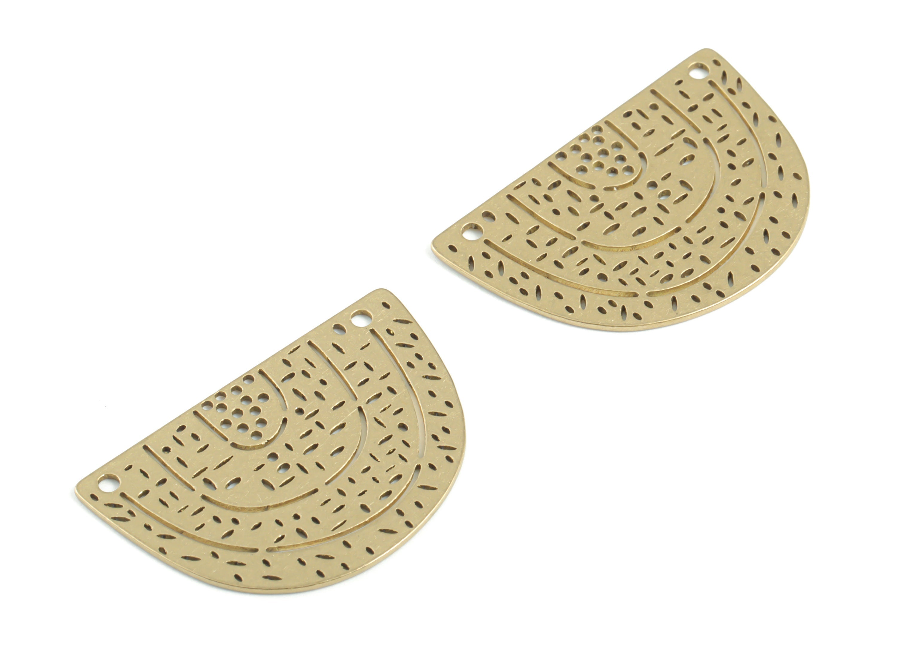 Brass Rainbow Earring Connector - Raw Brass Rainbow Earring Charms and Pendant - 2 Holes - Jewelry Supplies - 29.87x19.69x0.73mm - PPM3432 - DOMEDBAZAAR