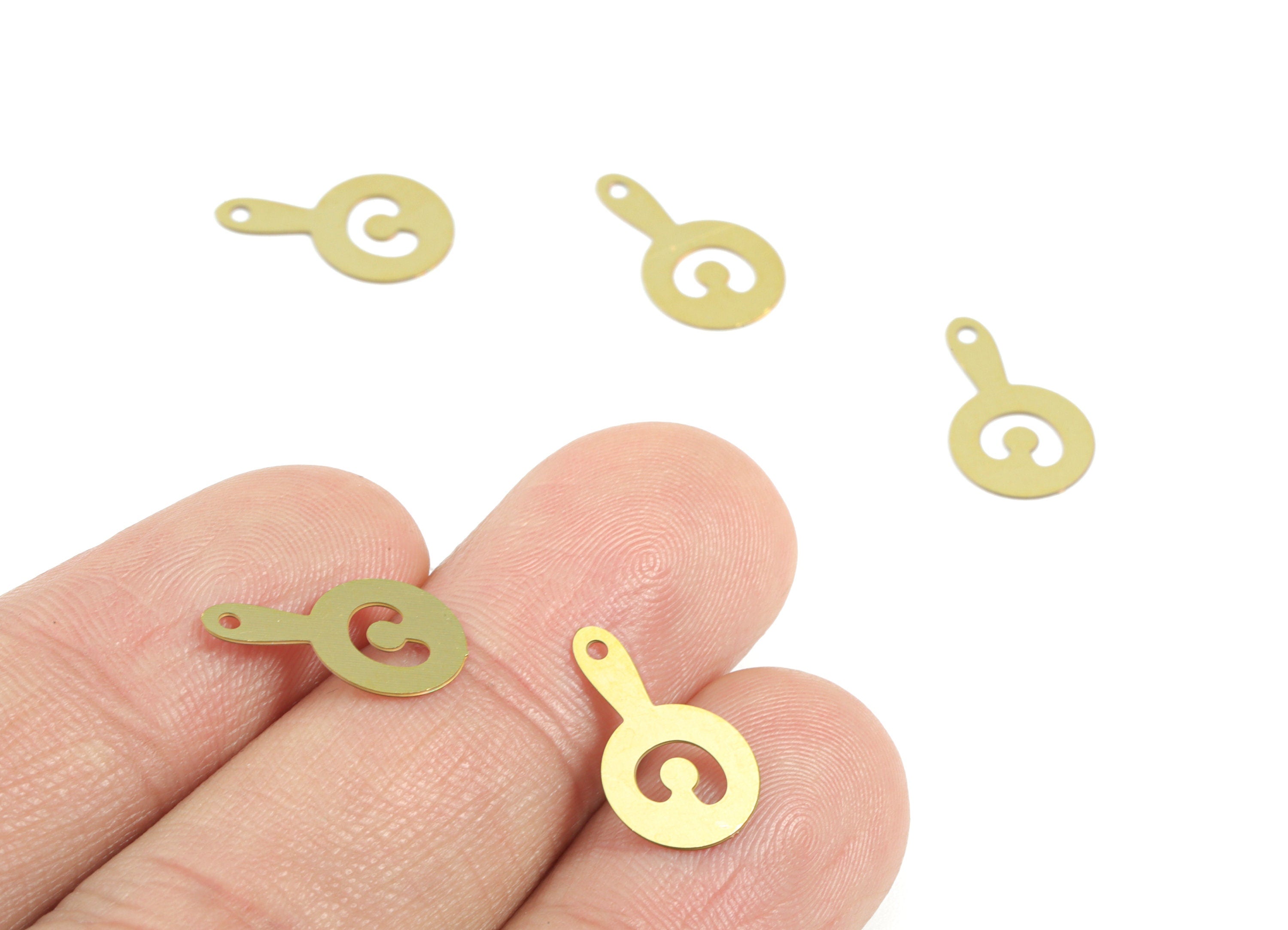 Brass Pan Egg Earring Charms - Raw Brass Egg Frier Earrings - Earring Findings - Jewelry Supplies - 15.08x9.01x0.29mm - JJC11987 - DOMEDBAZAAR