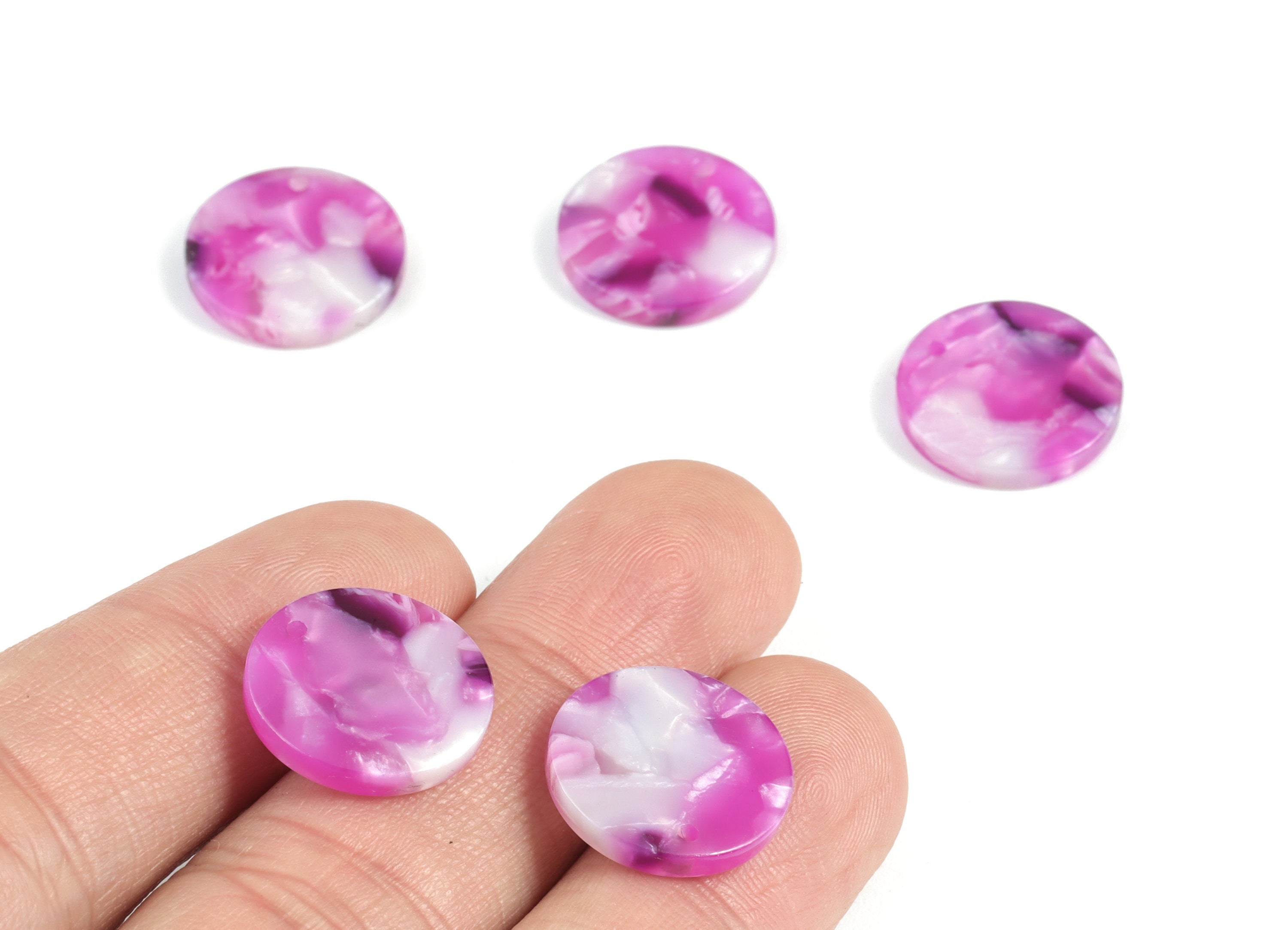 Acetate Round Charms - Round Earrings and Pendant - Earring Findings - Jewelry Supplys - Color Code: A224 - 15.7x15.7x2.78mm - AC1675-A224 - DOMEDBAZAAR