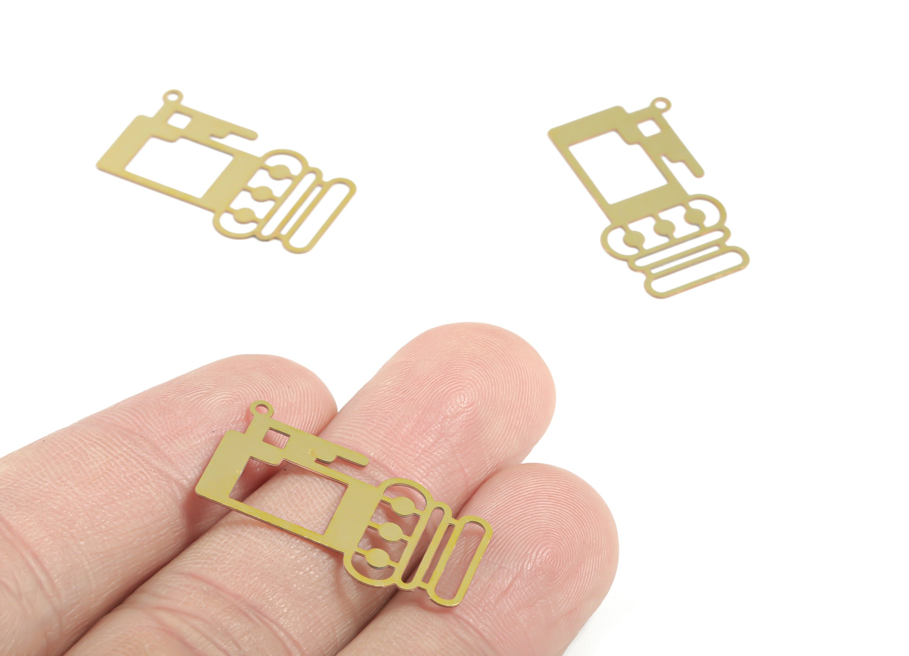 Brass Pot Earring Charms - Raw Brass Pot Pendant - Earring Findings - Jewelry Supplies - 27.08x14.4x0.28mm - JJC11908 - DOMEDBAZAAR