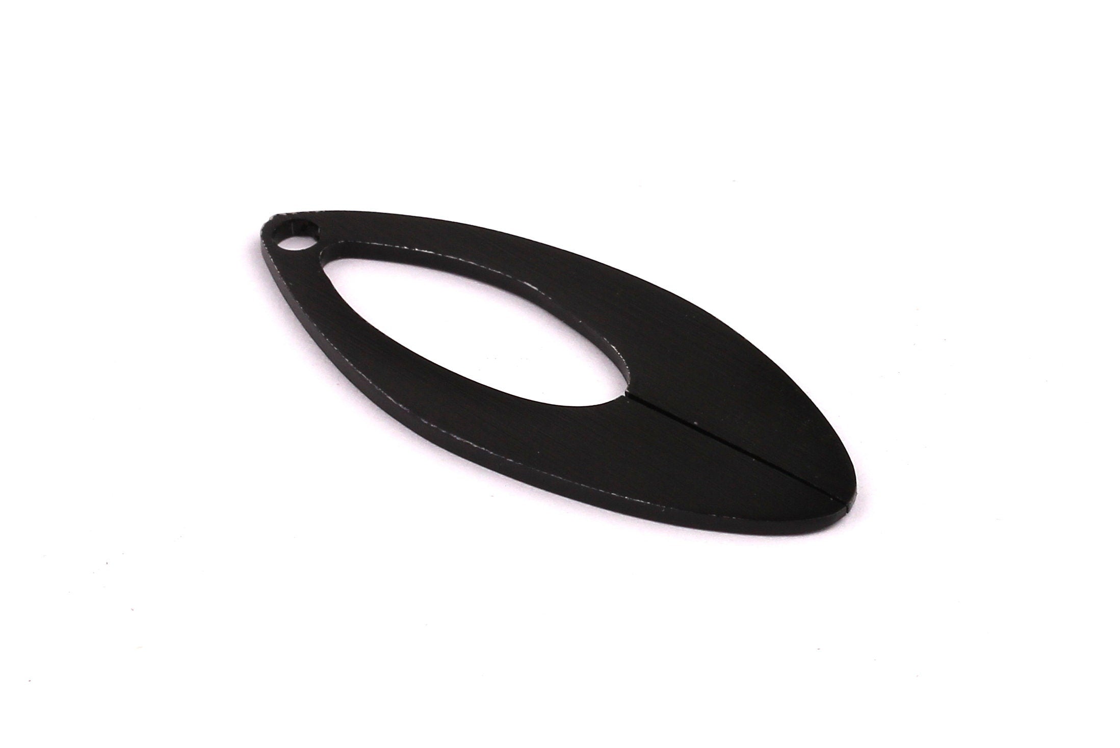 Aluminum Stamping Blank - Curled Shaped Pendant - Anodized Aluminium Charms - Wall Decor - Black Tone - 48x19x1.4mm - AA1112 - DOMEDBAZAAR
