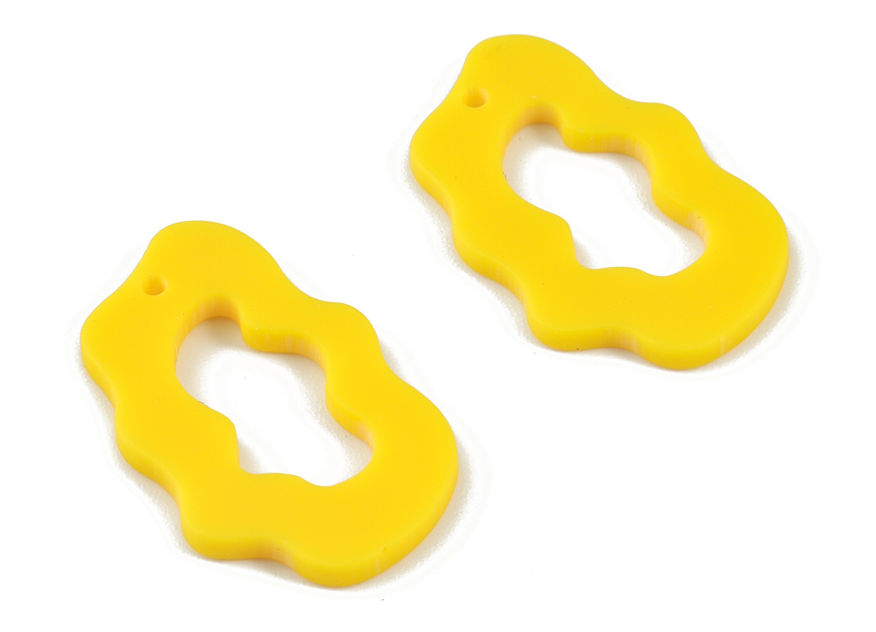 Acrylic Cloud Earring Charms - Yellow Cloud Pendant - Earring Findings - Jewelry Supplies - Color Code:A499 - 29.46x18.66x2mm - AC2116-A499 - DOMEDBAZAAR