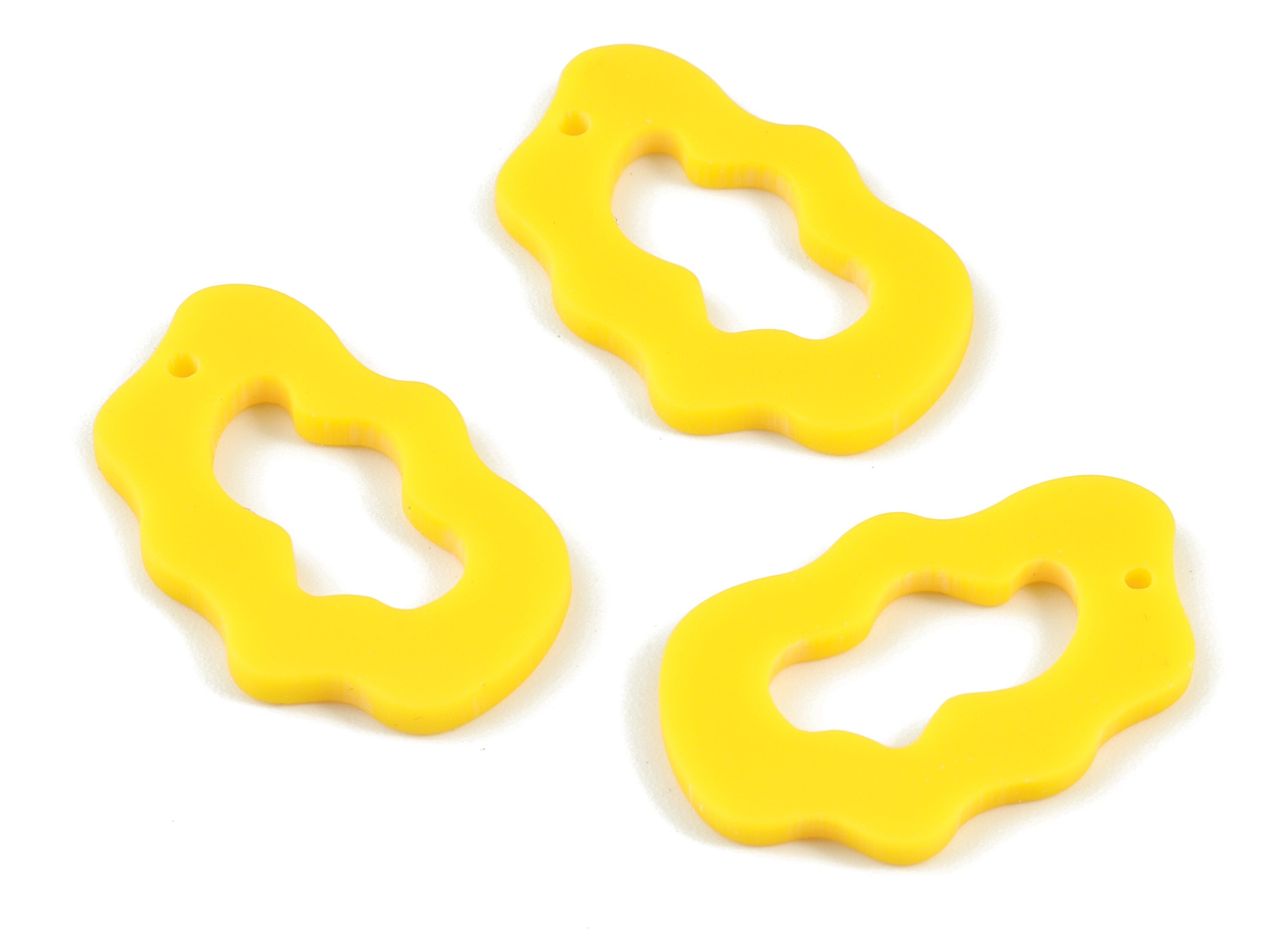 Acrylic Cloud Earring Charms - Yellow Cloud Pendant - Earring Findings - Jewelry Supplies - Color Code:A499 - 29.46x18.66x2mm - AC2116-A499 - DOMEDBAZAAR
