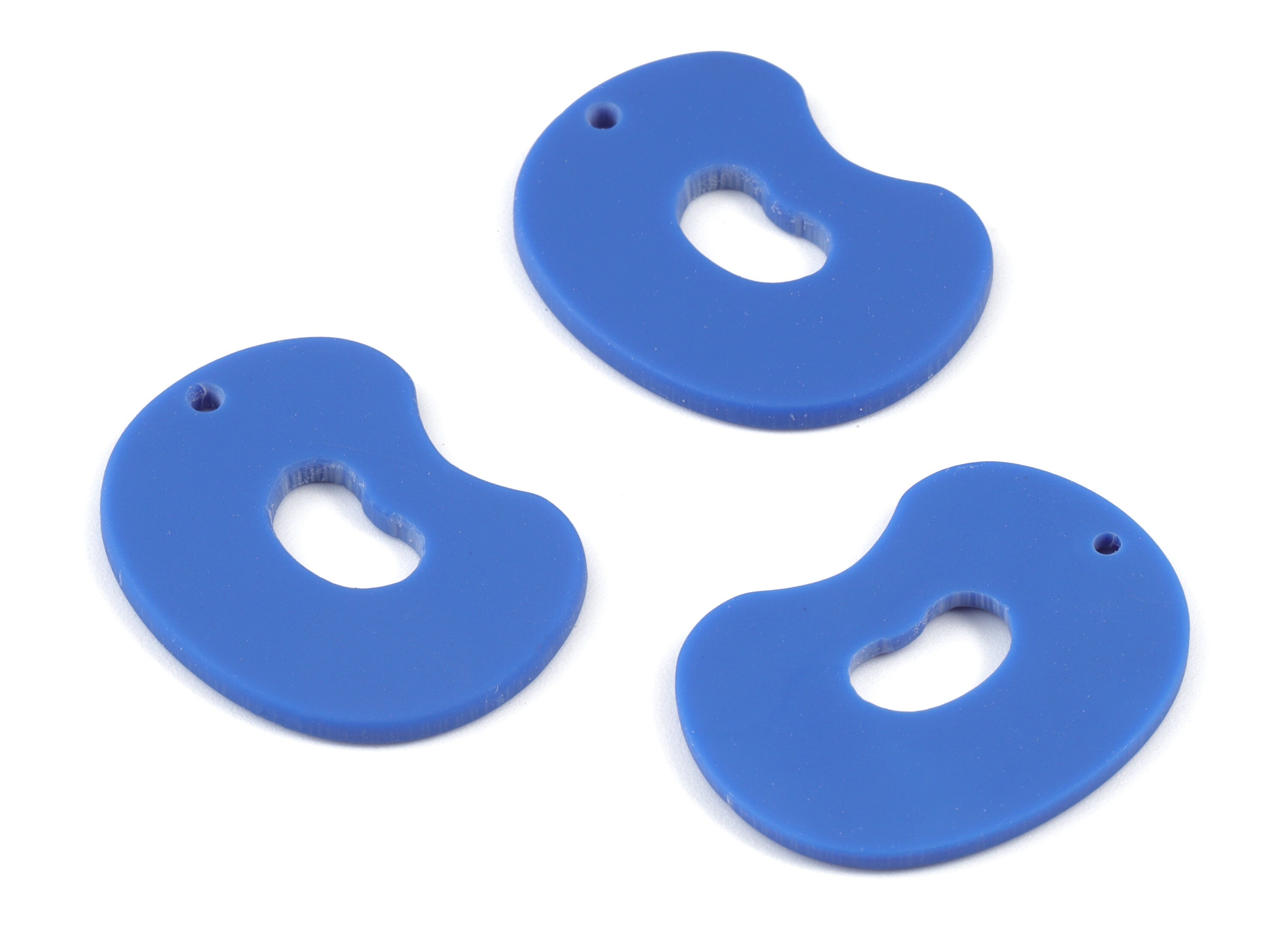 Acrylic Blue Oval Earring Charms - Acrylic Mini Oval Earrings - Jewelry Supplies - Color Code:A522 - 29.59x22.46x1.55mm - AC2129-A522 - DOMEDBAZAAR