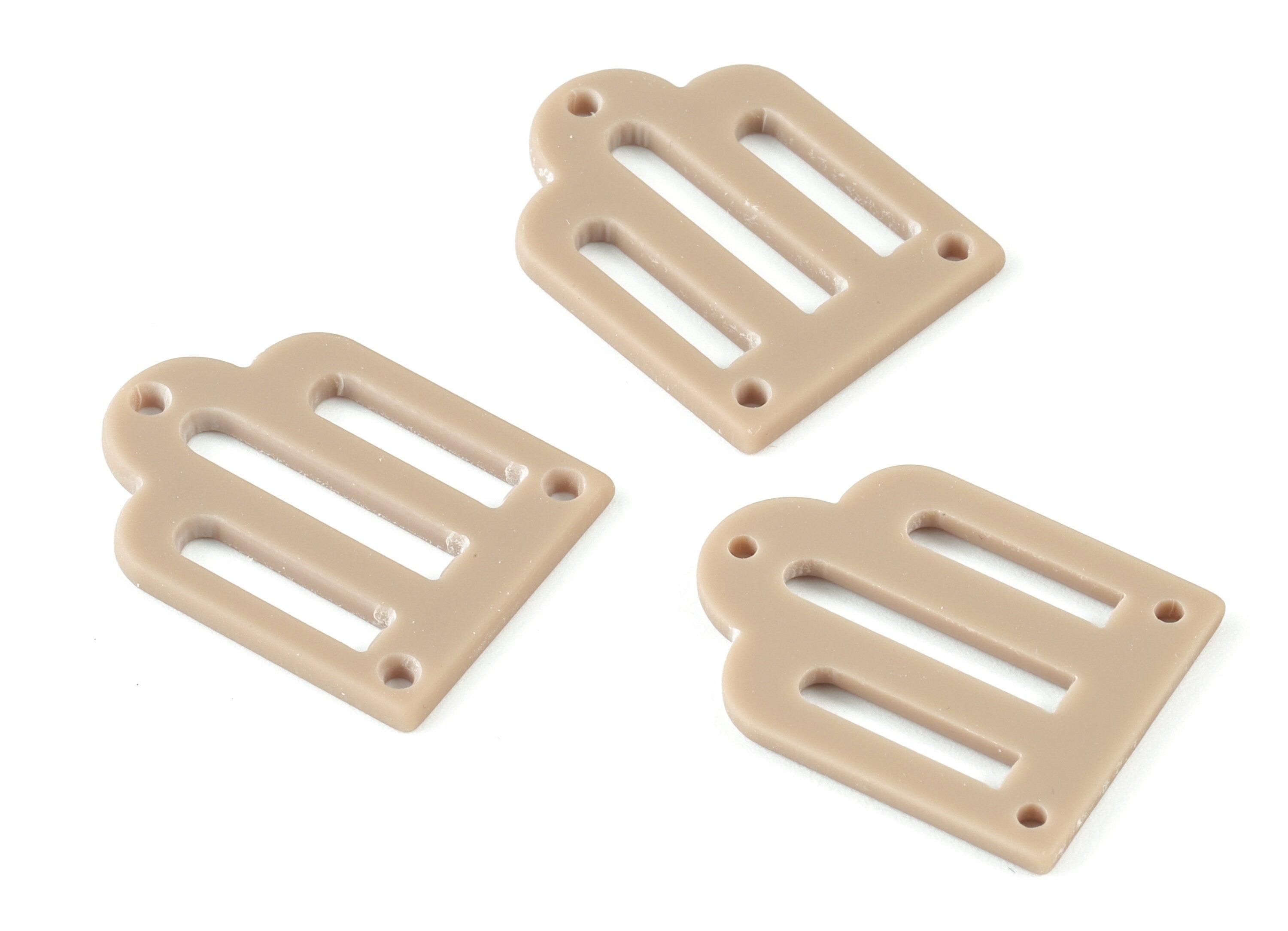 Acrylic Domed Earring Connector - 3 Holes - Acrylic Brown Domed Earring Charms - Color Code:A498 - 25.82x19.63x2.05mm - AC2105-A498 - DOMEDBAZAAR