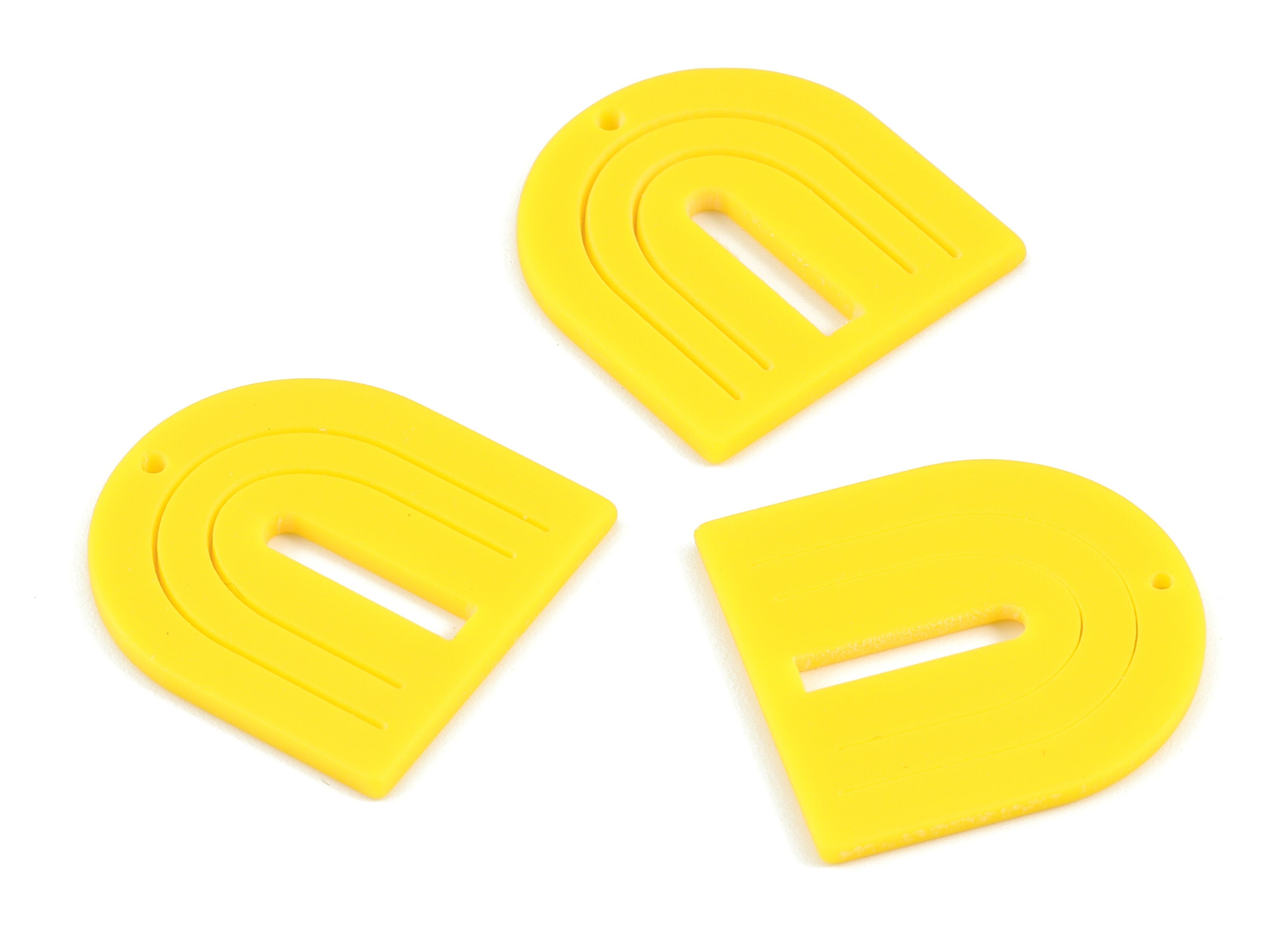 Acrylic Rainbow Earring Charms - Acrylic Yellow Domed Earrings - Jewelry Supplies - Color Code:A499 - 27.52x26.09x2.1mm - AC2130-A499 - DOMEDBAZAAR