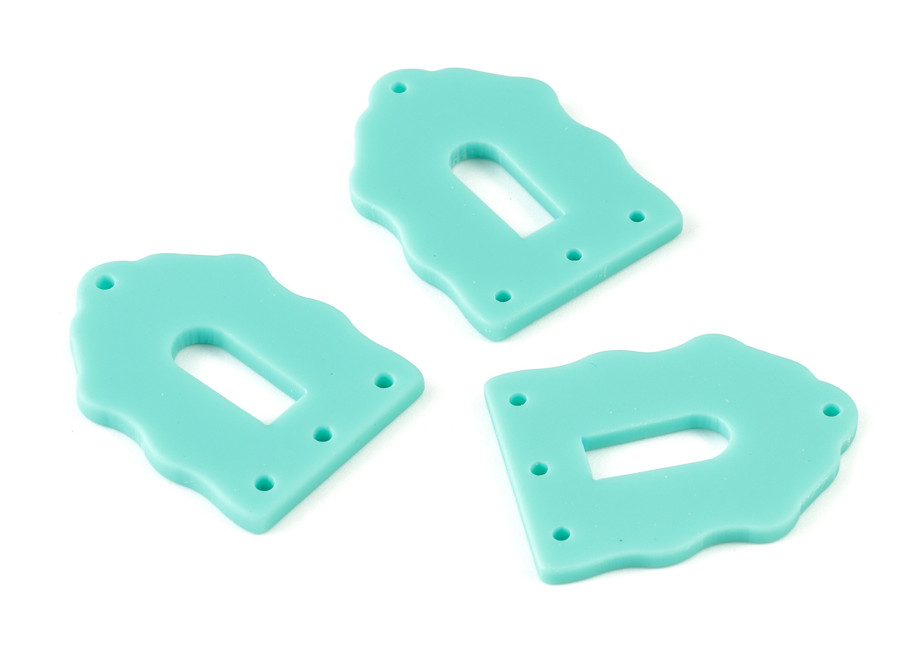 Acrylic Green Home Earring Connector - Acrylic Home Earring Charms - Jewellery Supplies - Color Code:A467 - 29.52x21.98x1.82mm - AC2119-A467 - DOMEDBAZAAR