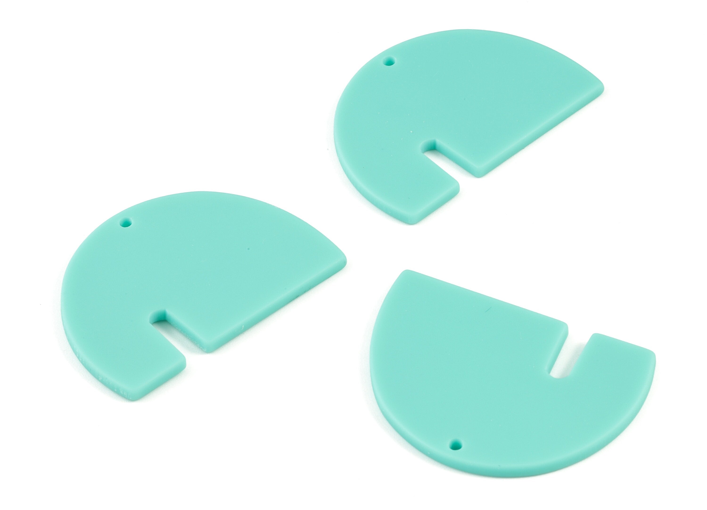 Acrylic Green Half Moon Earring Charms - Acrylic Semicircle Earrings - Jewelry Supplies - Color Code:A467 - 41.41x29.03x2.4mm - AC2126-A467 - DOMEDBAZAAR