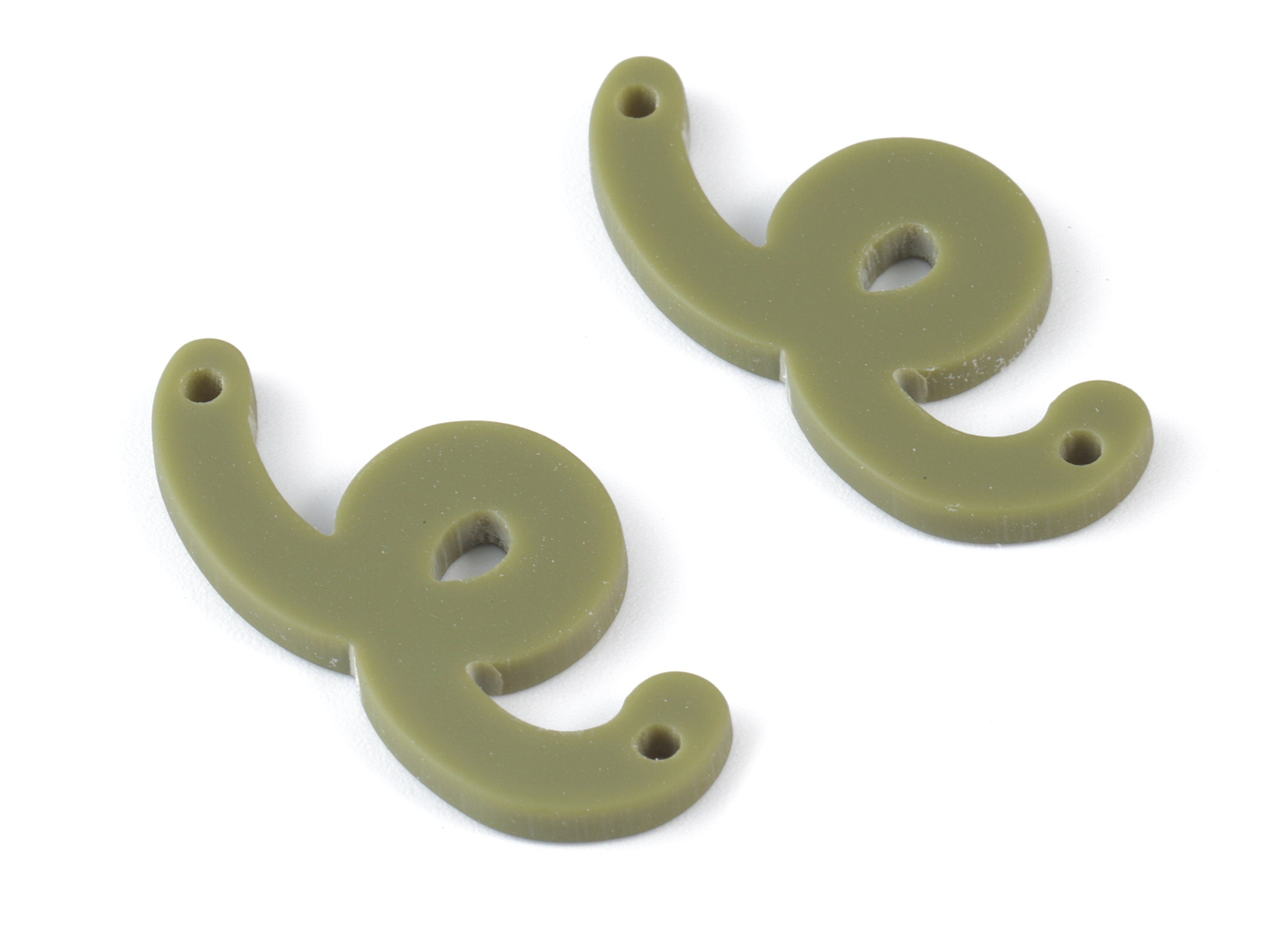 Acrylic Green Worn Earring Connector - Acrylic Worn Earring Charms - Jewelry Supplies - Color Code:A476 - 31.71x15.36x2.43mm - AC2109-A476 - DOMEDBAZAAR