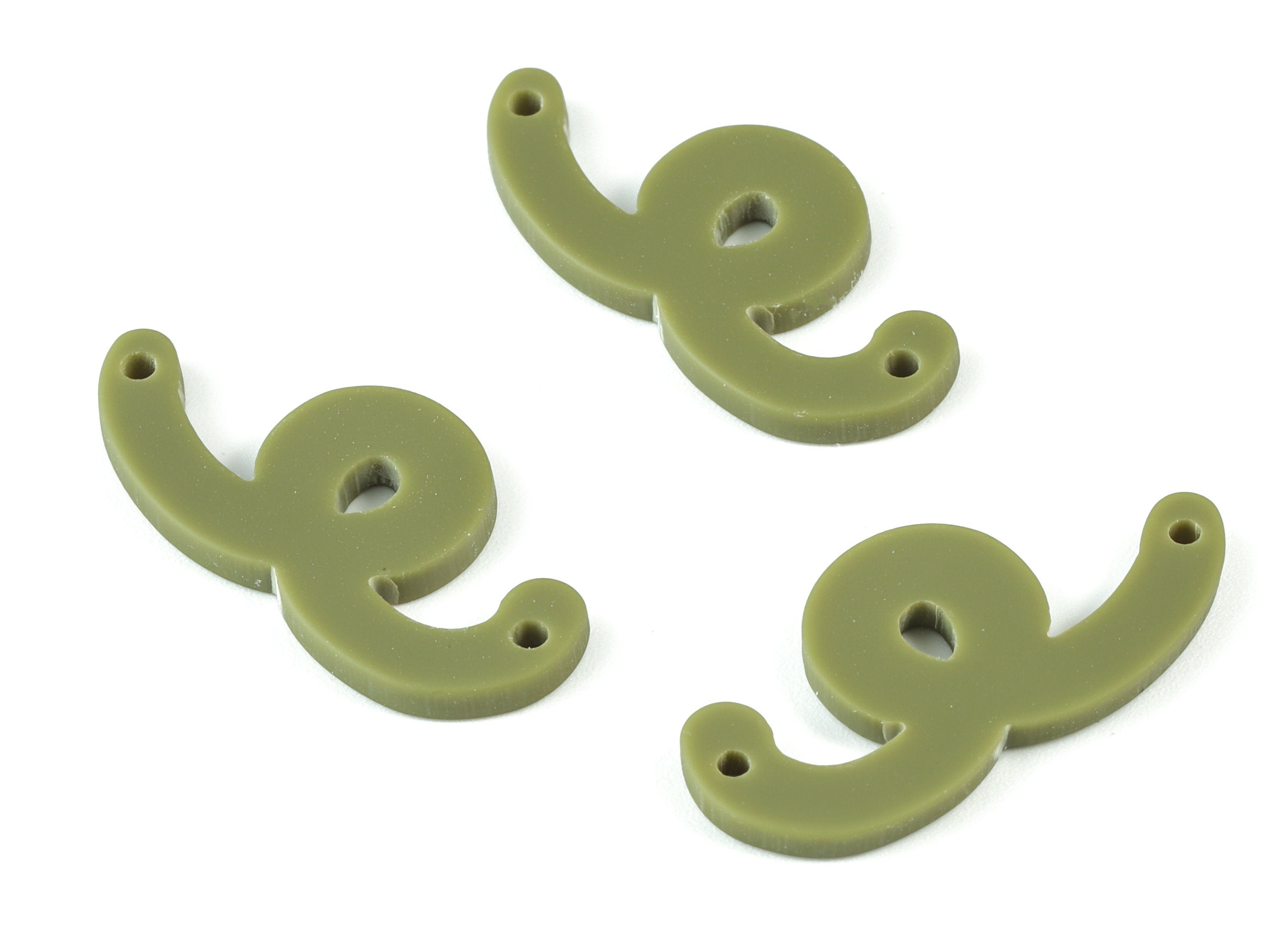 Acrylic Green Worn Earring Connector - Acrylic Worn Earring Charms - Jewelry Supplies - Color Code:A476 - 31.71x15.36x2.43mm - AC2109-A476 - DOMEDBAZAAR