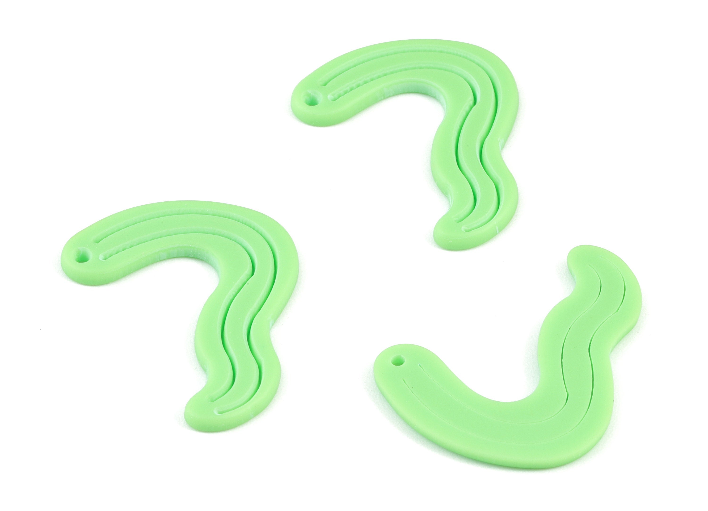 Acrylic Green Worn Earring Charms - Acrylic Worn Pendant - Jewelry Supplies - Color Code:A469 - 32.85x26.22x2.83mm - AC2125-A469 - DOMEDBAZAAR