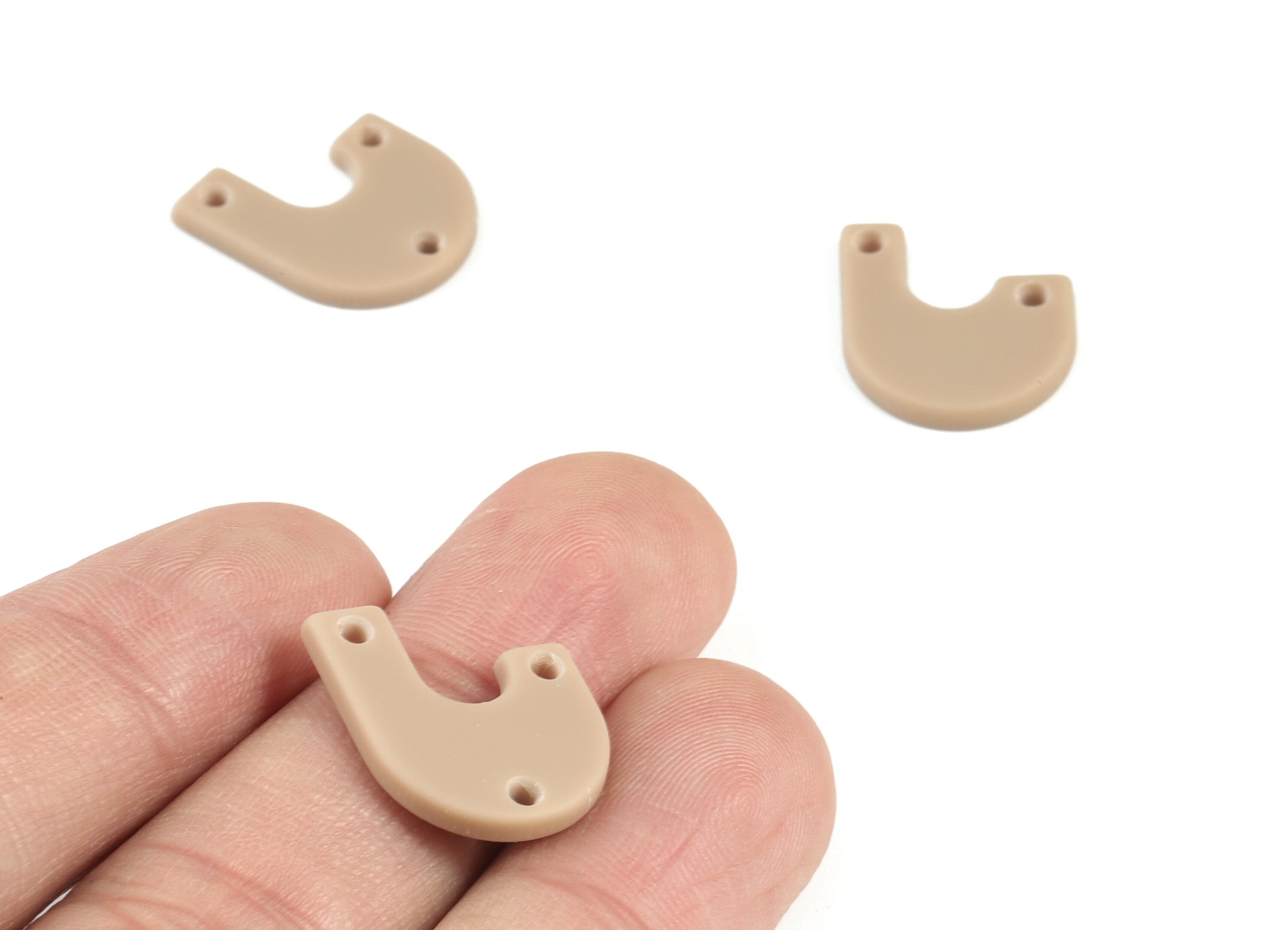 Acrylic U Earring Connector - Brown Acrylic U 3 Holes Earring Charms - Jewelry Supplies - Color Code:A498 - 18.74x15.24x2.05mm - AC2107-A498 - DOMEDBAZAAR