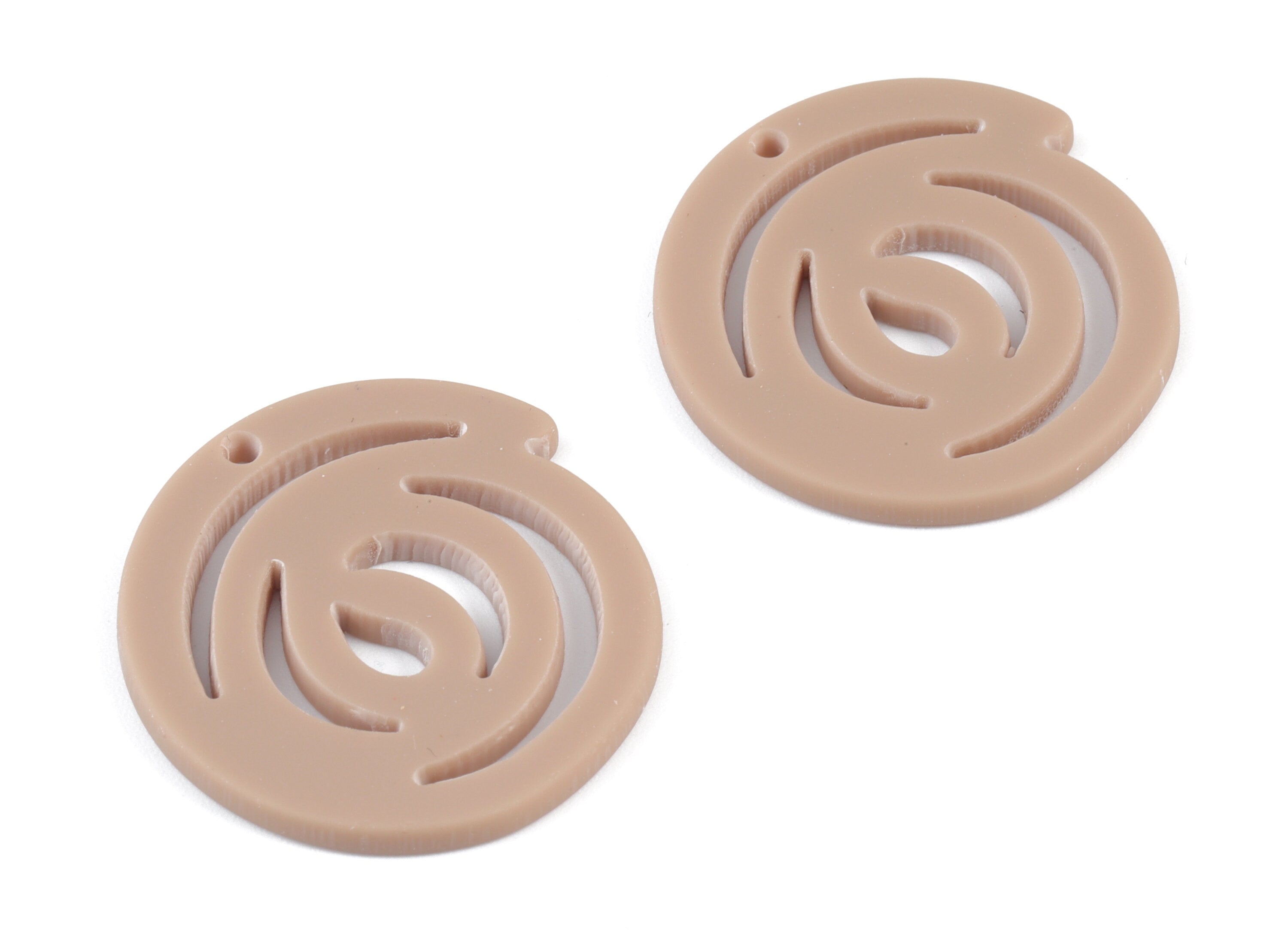 Acrylic Spiral Earring Charms - Brown Acrylic Spiral Earrings - Jewelry Supplies - Color Code:A498 - 30.28x31.84x2.23mm - AC2113-A498 - DOMEDBAZAAR