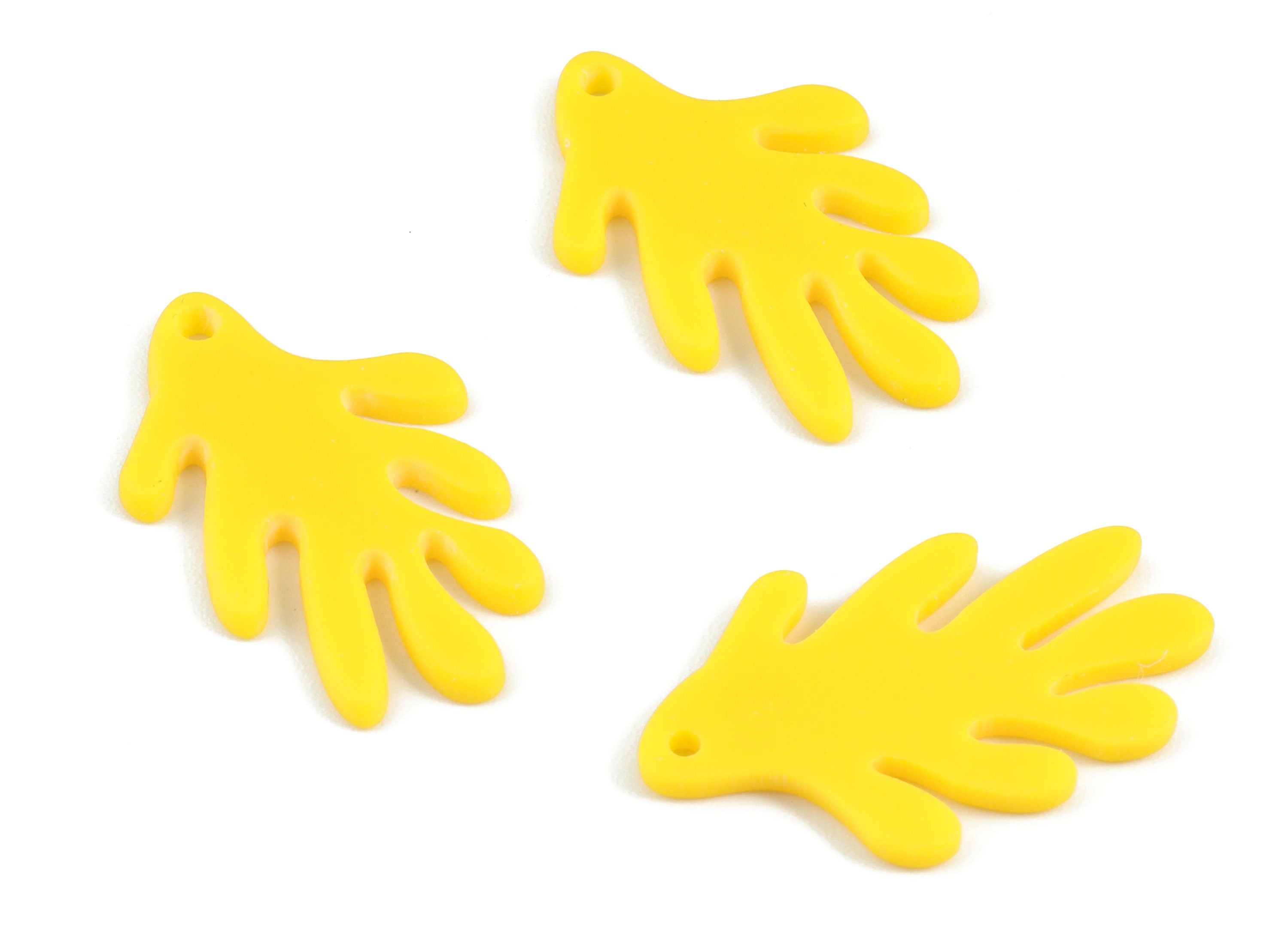 Acrylic Yellow Leaf Earring Charms - Acrylic Leaf Earrings - Jewelry Supplies - Color Code:A499 - 29.71x18.37x1.89mm - AC2117-A499 - DOMEDBAZAAR