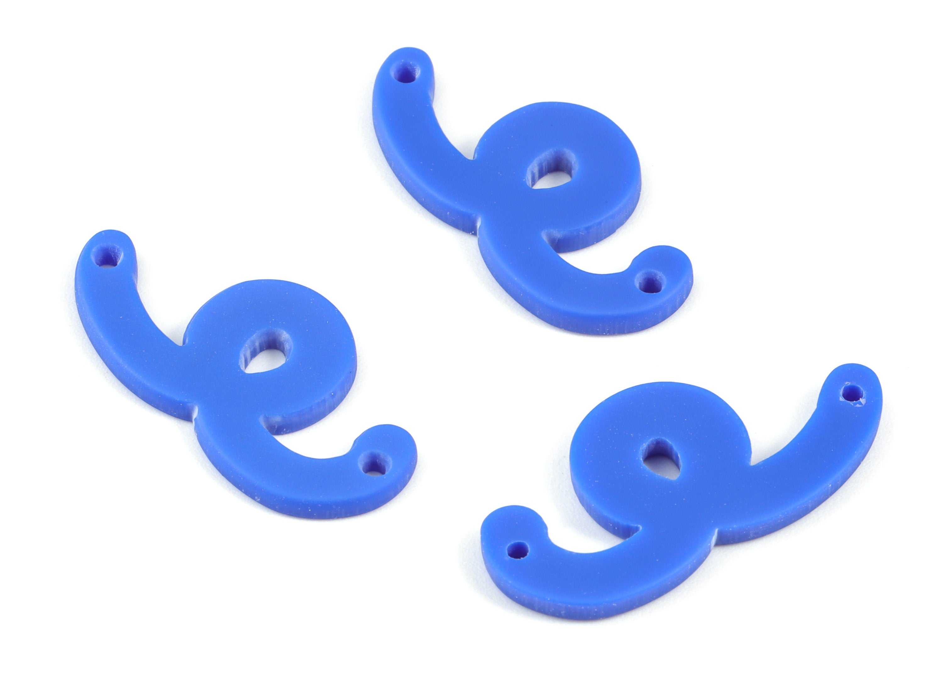 Acrylic Navy Worn Earring Connector - Acrylic Worn Earring Charms - Jewelry Supplies - Color Code:A522 - 31.71x15.36x2.43mm - AC2109-A522 - DOMEDBAZAAR