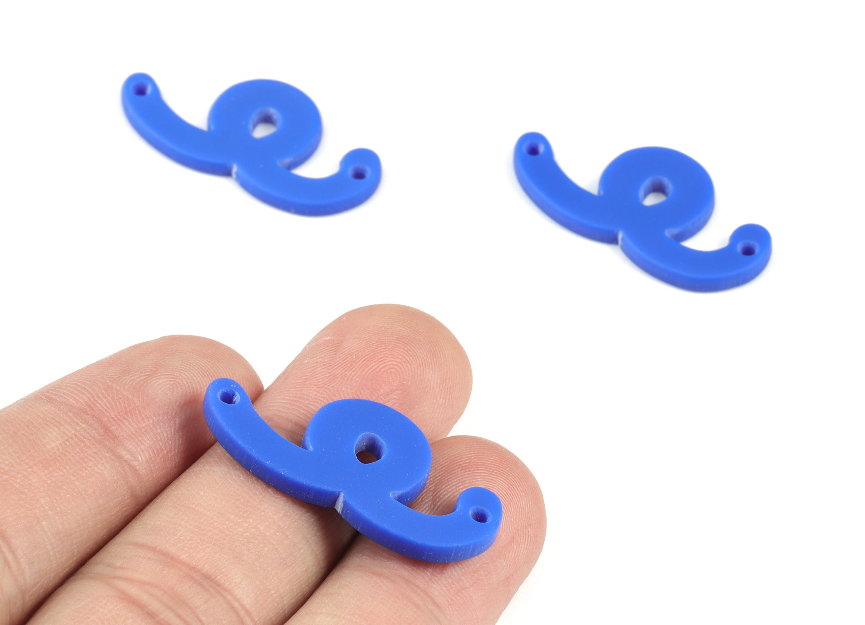 Acrylic Navy Worn Earring Connector - Acrylic Worn Earring Charms - Jewelry Supplies - Color Code:A522 - 31.71x15.36x2.43mm - AC2109-A522 - DOMEDBAZAAR