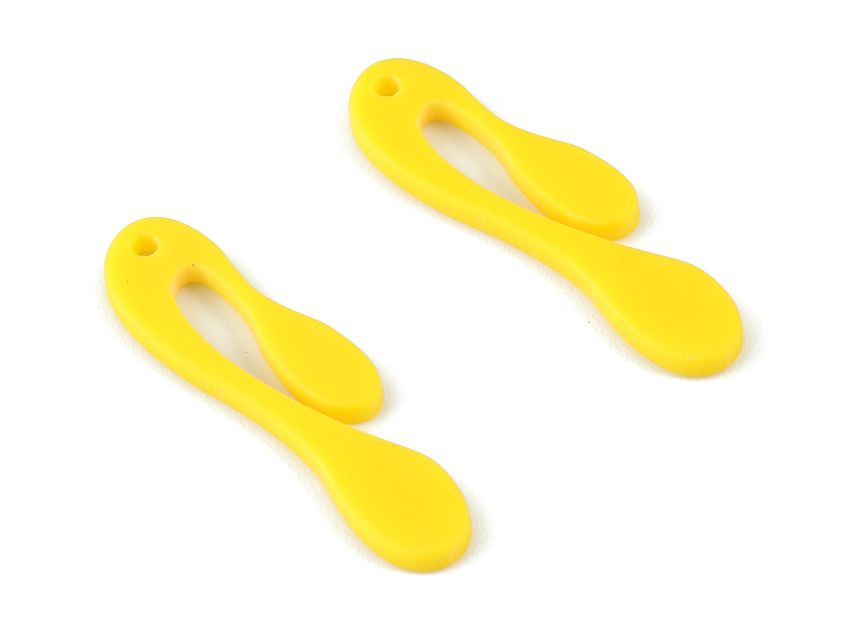 Acrylic Yellow Drop Earring Charms - Acrylic Drop Pendant - Jewelry Supplies - Color Code:A499 - 32.53x8.45x2.05mm - AC2121-A499 - DOMEDBAZAAR