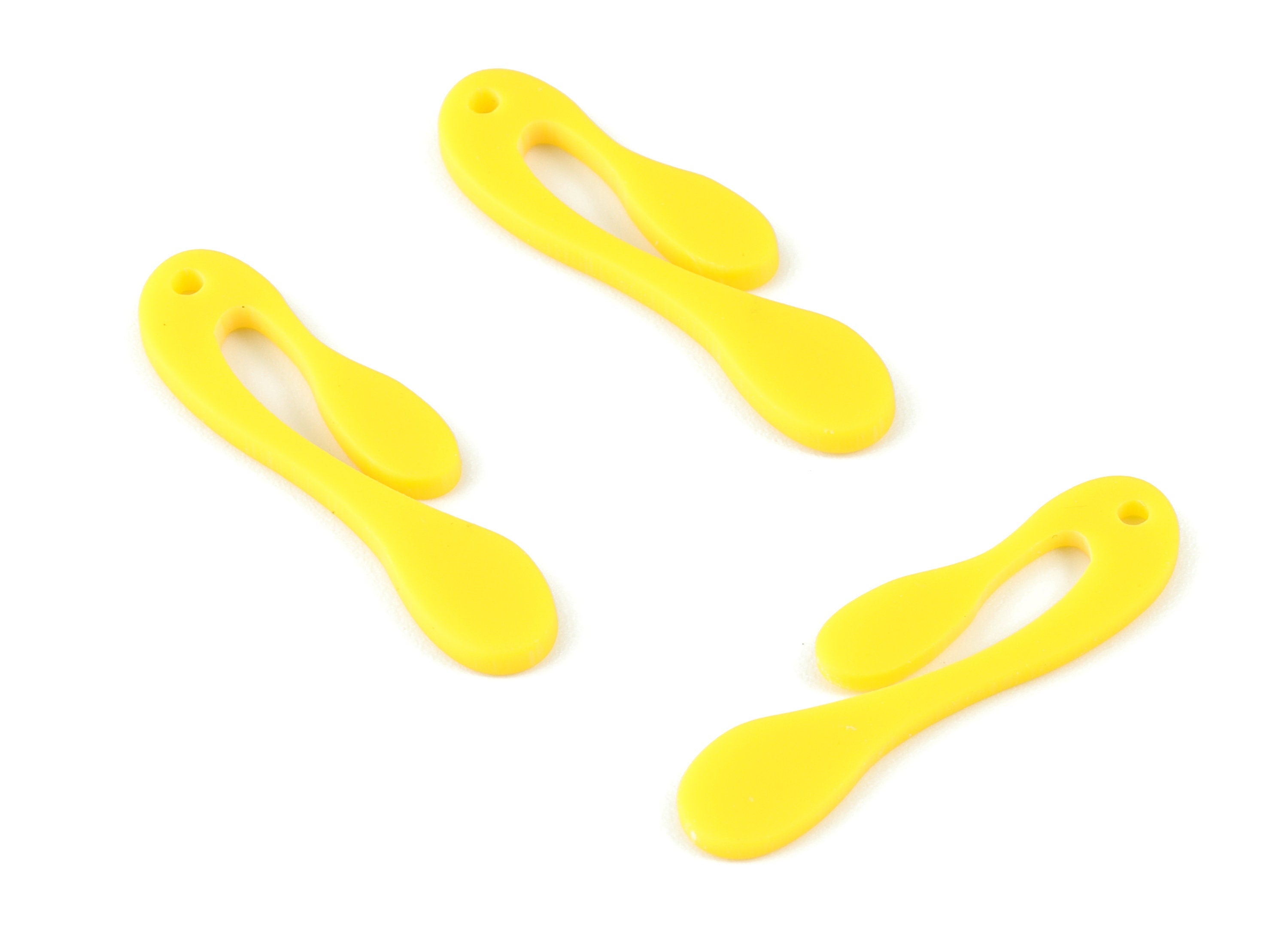 Acrylic Yellow Drop Earring Charms - Acrylic Drop Pendant - Jewelry Supplies - Color Code:A499 - 32.53x8.45x2.05mm - AC2121-A499 - DOMEDBAZAAR