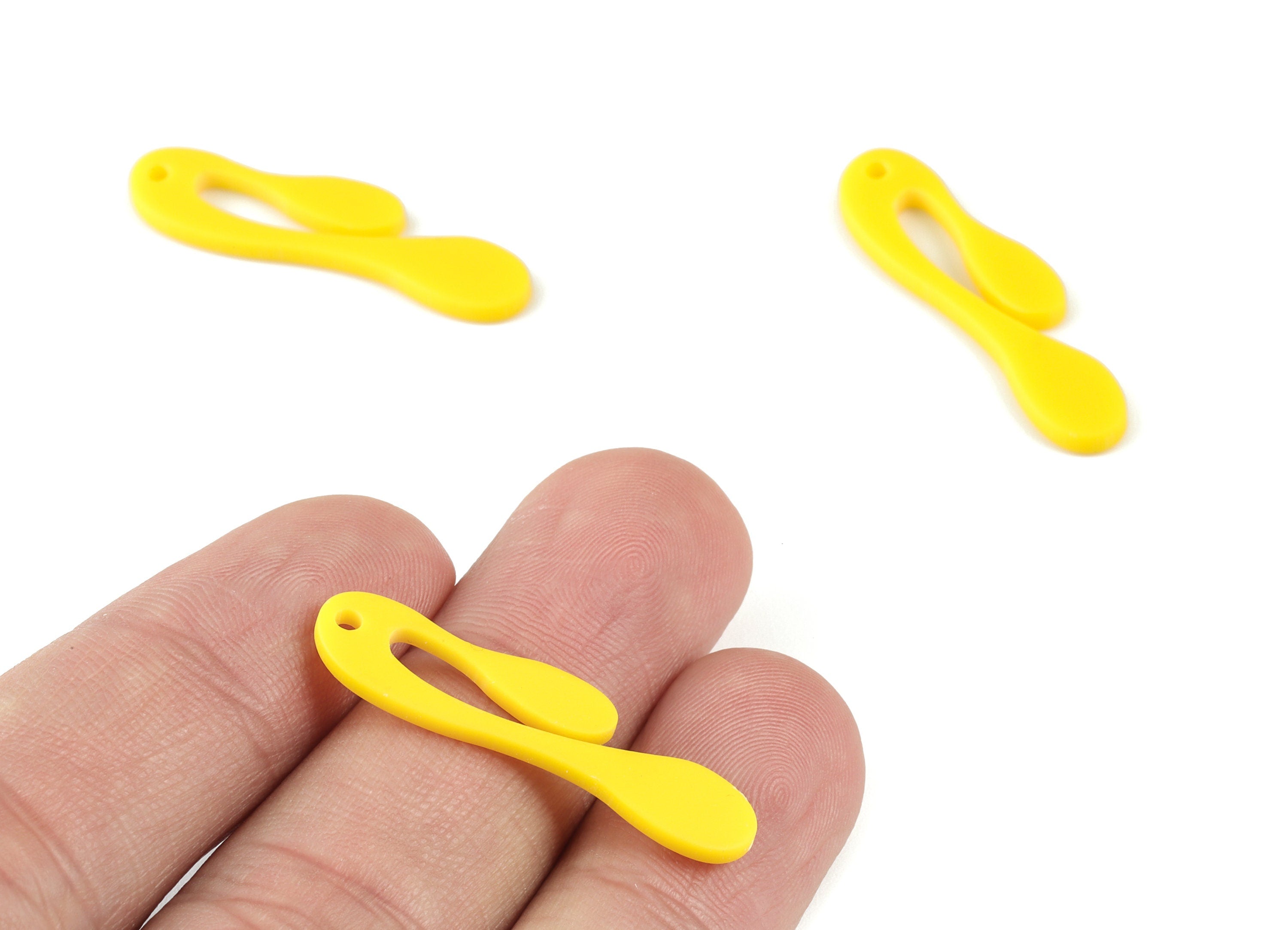 Acrylic Yellow Drop Earring Charms - Acrylic Drop Pendant - Jewelry Supplies - Color Code:A499 - 32.53x8.45x2.05mm - AC2121-A499 - DOMEDBAZAAR