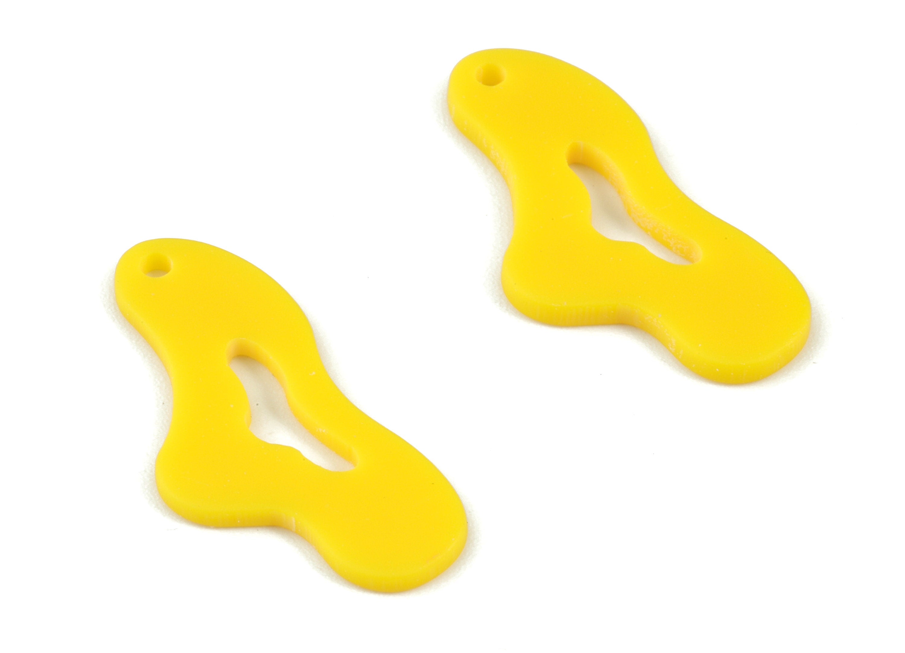 Acrylic Yellow Cloud Earring Charms - Cloud Pendant - Earring Findings - Jewelry Supplies - Color Code:A499 - 29.73x14x1.92mm - AC2120-A499 - DOMEDBAZAAR