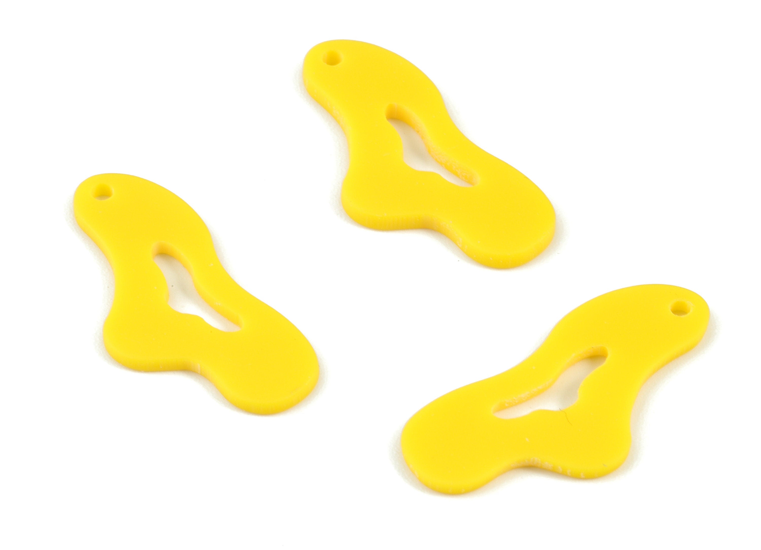 Acrylic Yellow Cloud Earring Charms - Cloud Pendant - Earring Findings - Jewelry Supplies - Color Code:A499 - 29.73x14x1.92mm - AC2120-A499 - DOMEDBAZAAR