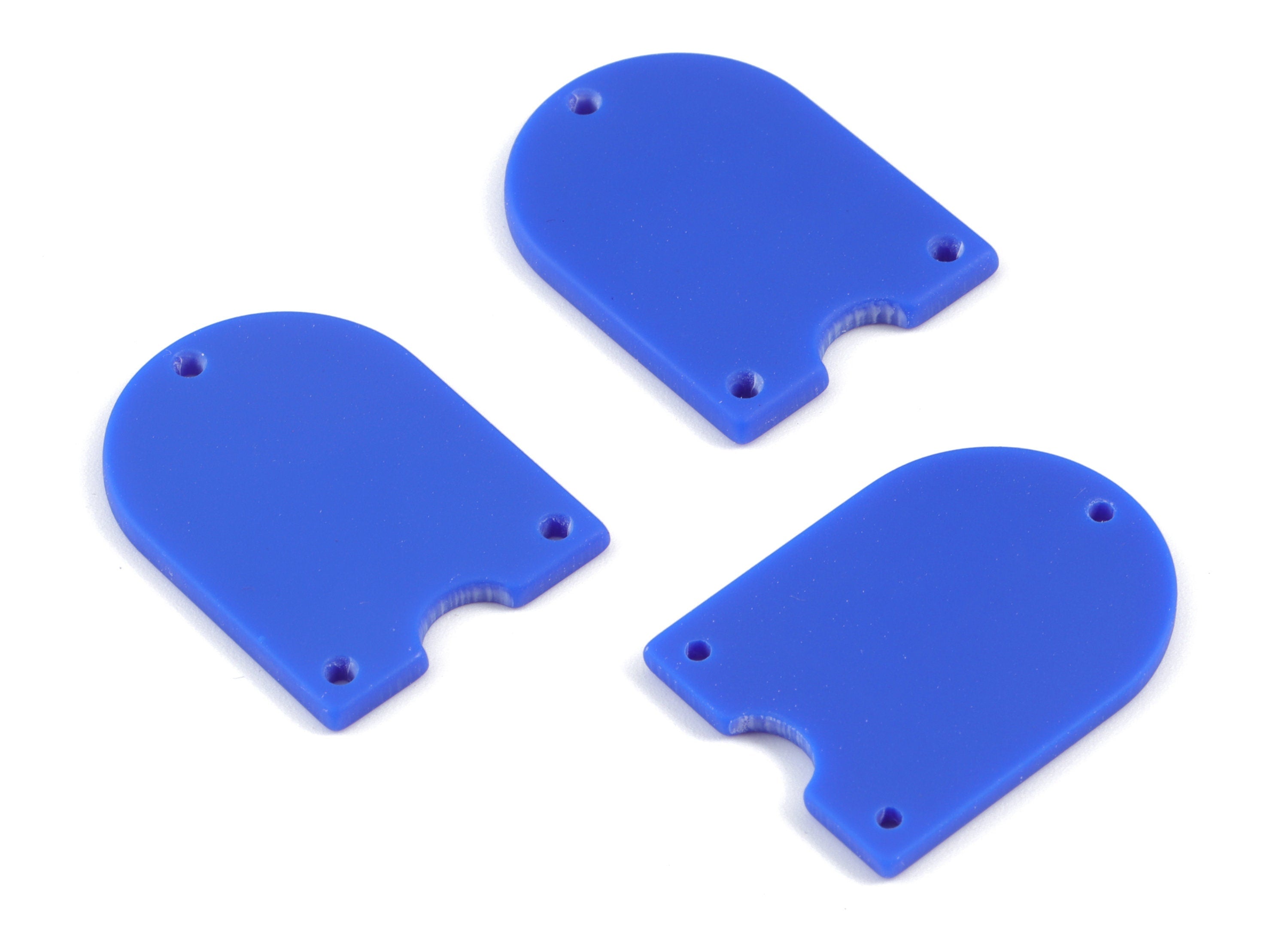 Acrylic Domed Earring Connector - 3 Holes - Acrylic Blue Domed Charms - Jewelry Supplies - Color Code:A522 - 29.8x21.99x1.97mm - AC2104-A522 - DOMEDBAZAAR