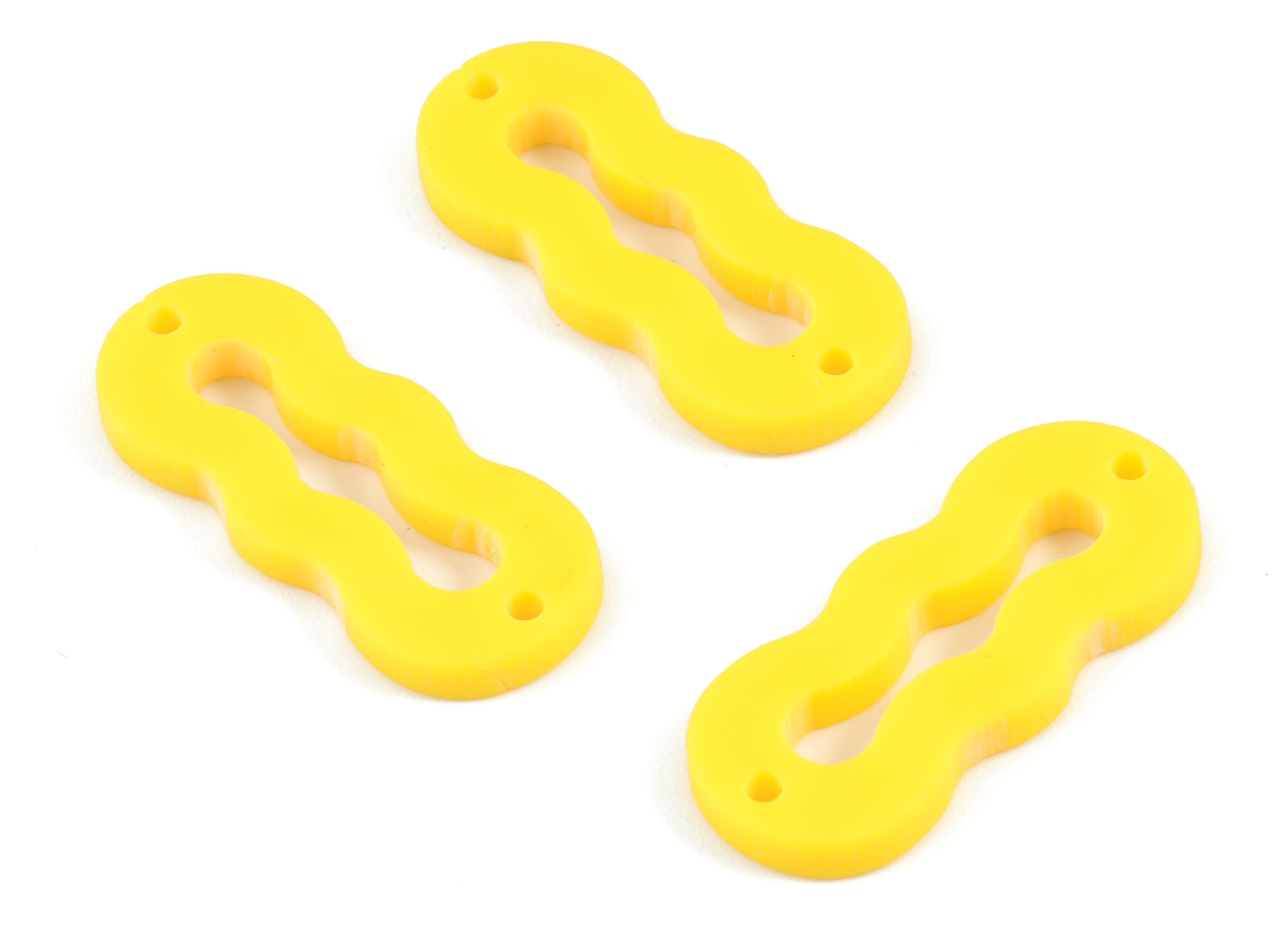 Acrylic Mini Oval Earring Connector - Yellow Acrylic Oval Earring Charms - Jewelry Supplies - Color Code:A499 - 29.7x12.36x2mm - AC2122-A499 - DOMEDBAZAAR