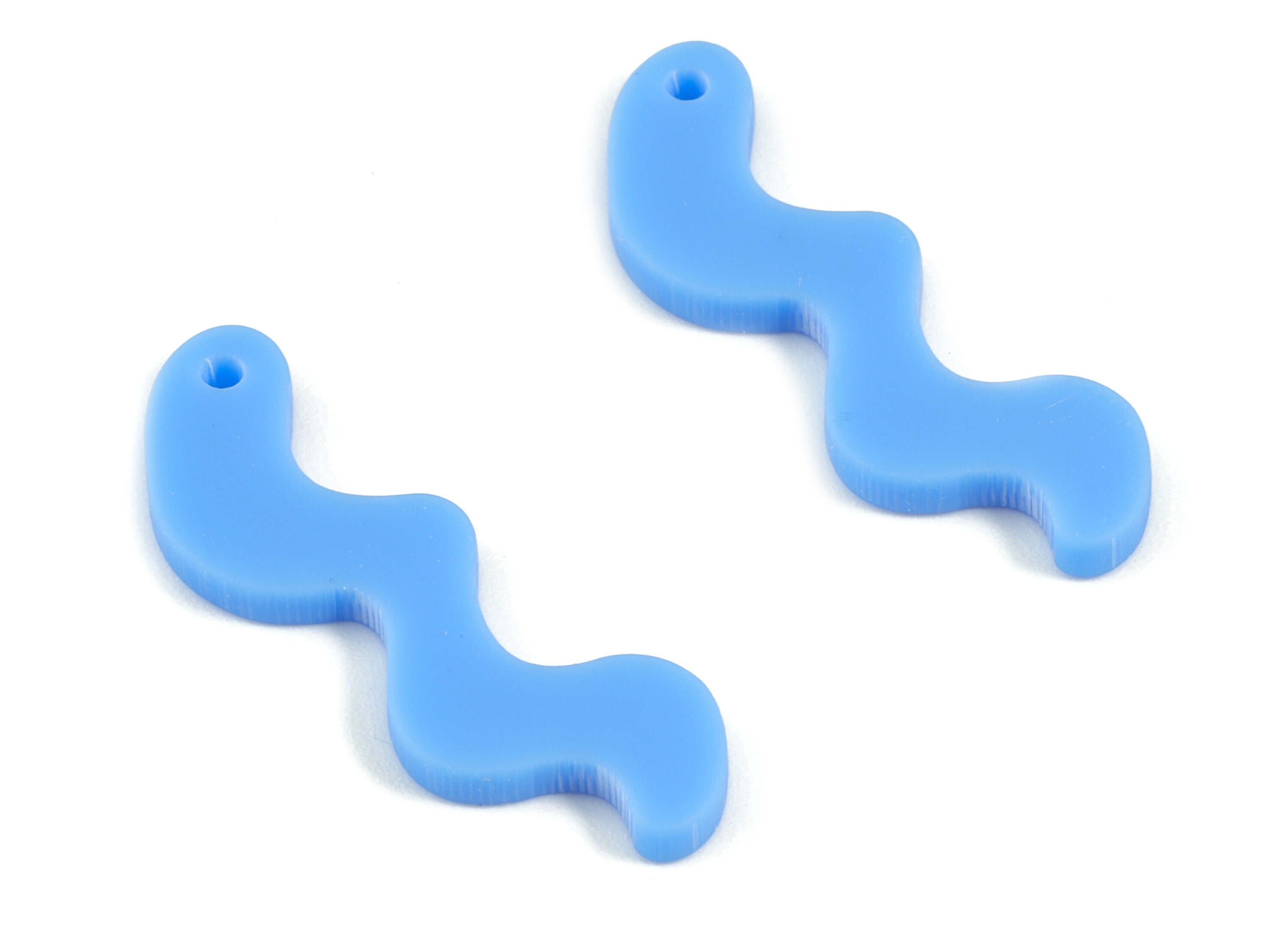 Acrylic Blue Worn Earring Charms - Acrylic Worn Pendant - Jewellery Supplies - Color Code:A521 - 30.91x10.33x2.34mm - AC2108-A521 - DOMEDBAZAAR